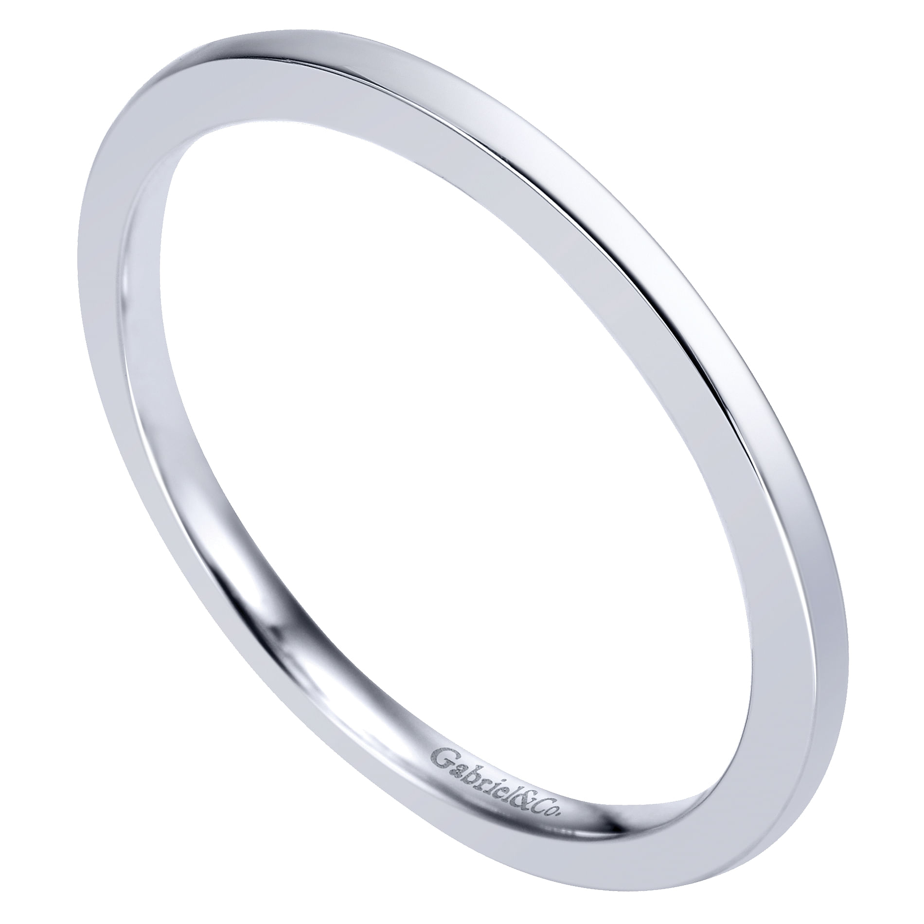 14k White Gold Straight Wedding Band angle 3 14k White Gold Straight Wedding Band angle 3