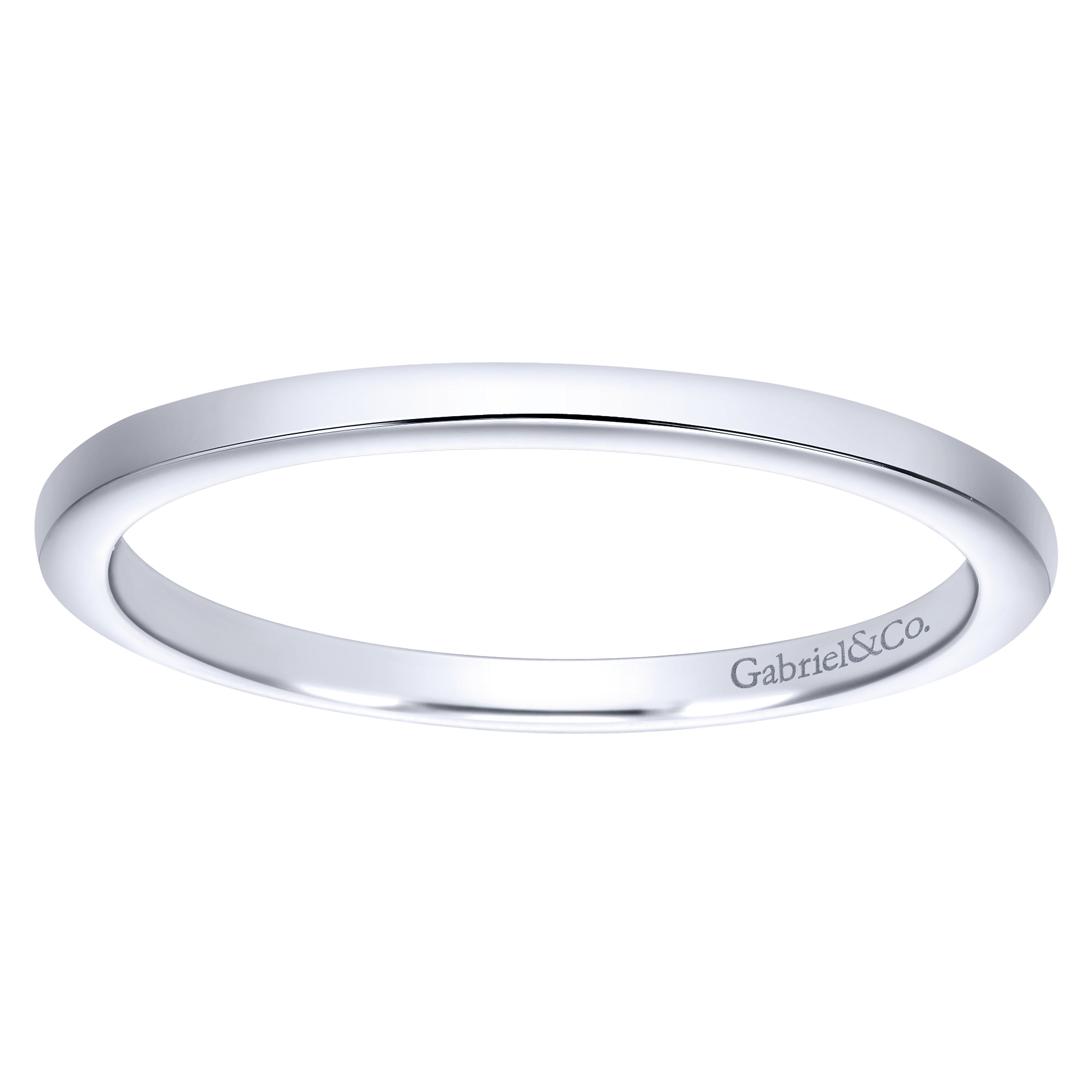 14k White Gold Straight Wedding Band angle 5 14k White Gold Straight Wedding Band angle 5