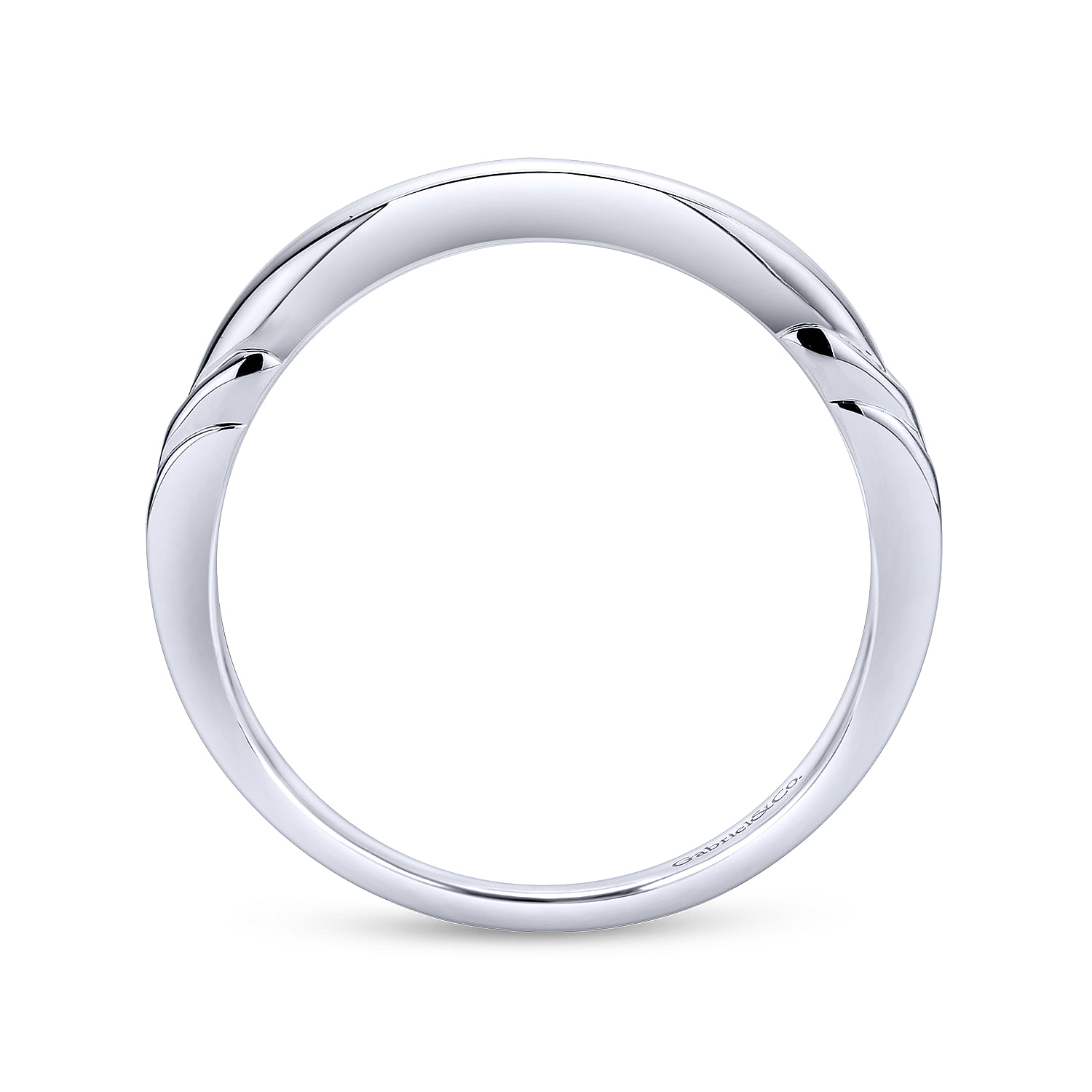 14k White Gold Straight Wedding Band angle 2 14k White Gold Straight Wedding Band angle 2