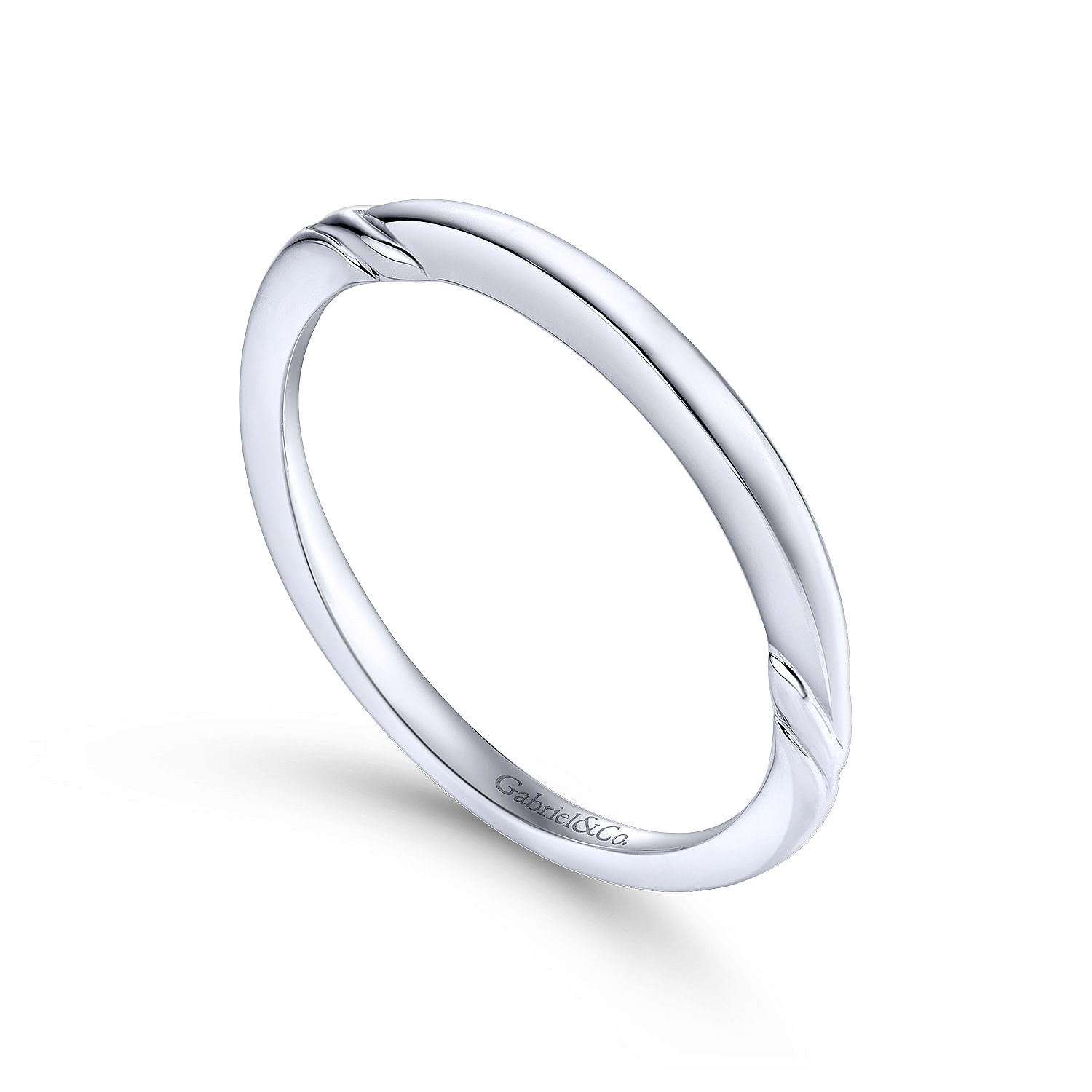 14k White Gold Straight Wedding Band angle 3 14k White Gold Straight Wedding Band angle 3