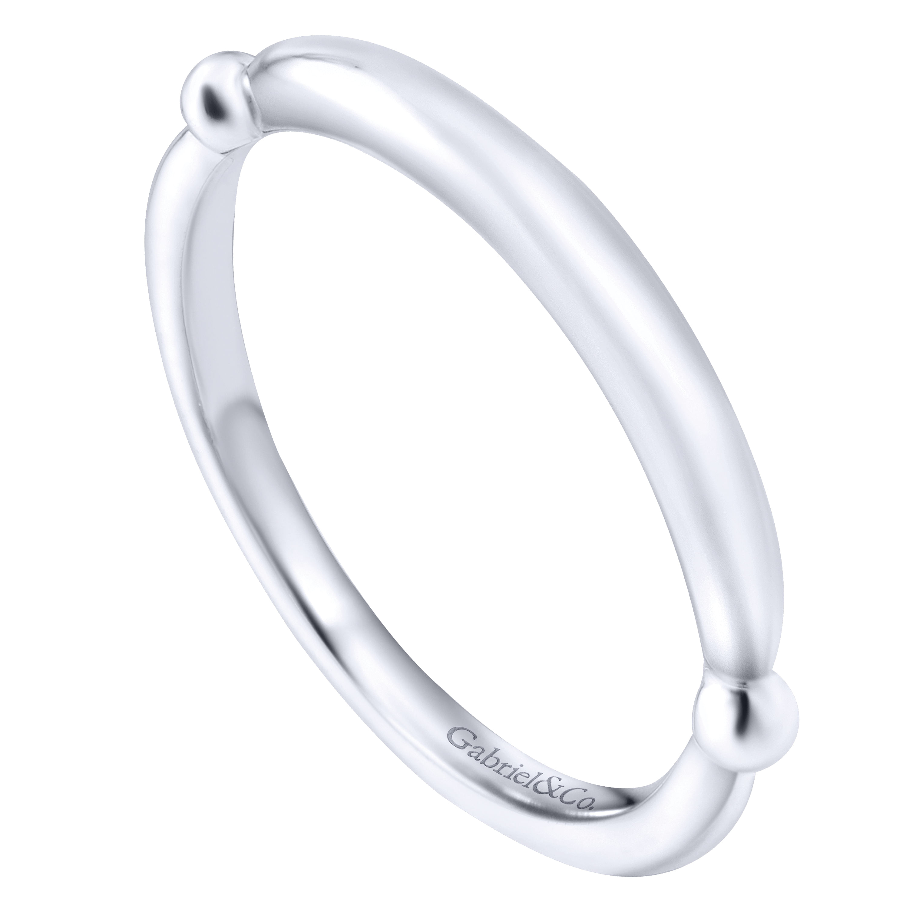 14k White Gold Straight Wedding Band angle 3 14k White Gold Straight Wedding Band angle 3