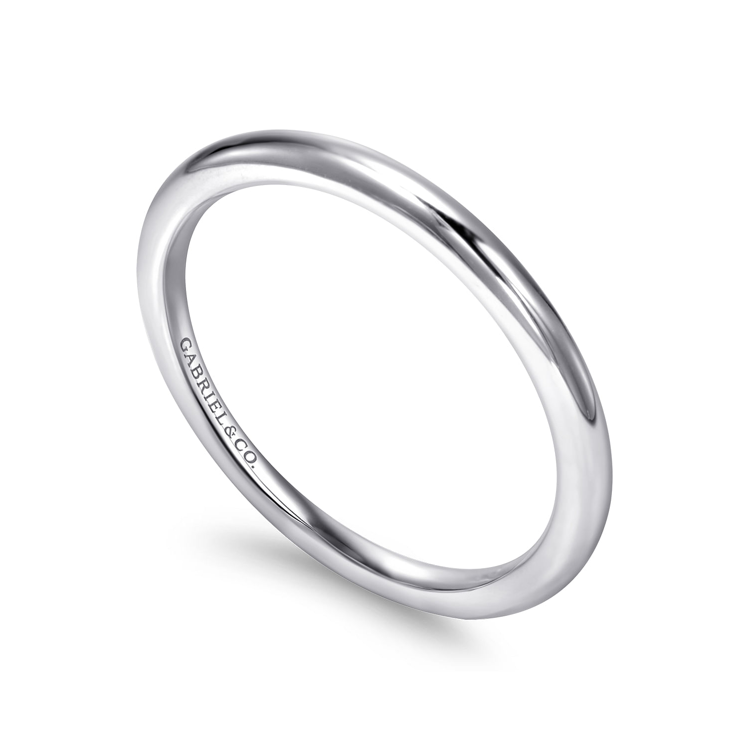 14k White Gold Straight Wedding Band angle 3 14k White Gold Straight Wedding Band angle 3
