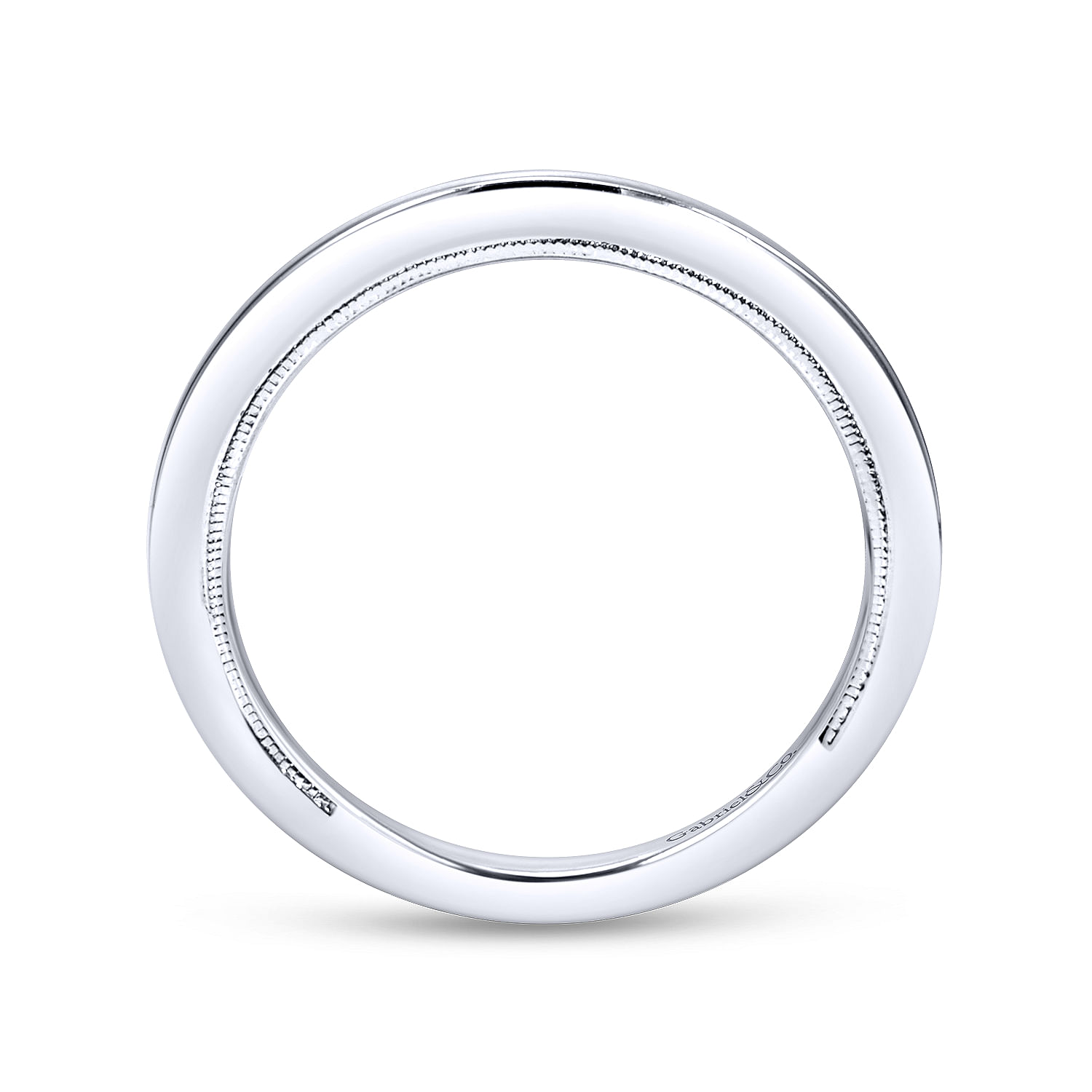 14k White Gold Straight Wedding Band angle 2 14k White Gold Straight Wedding Band angle 2
