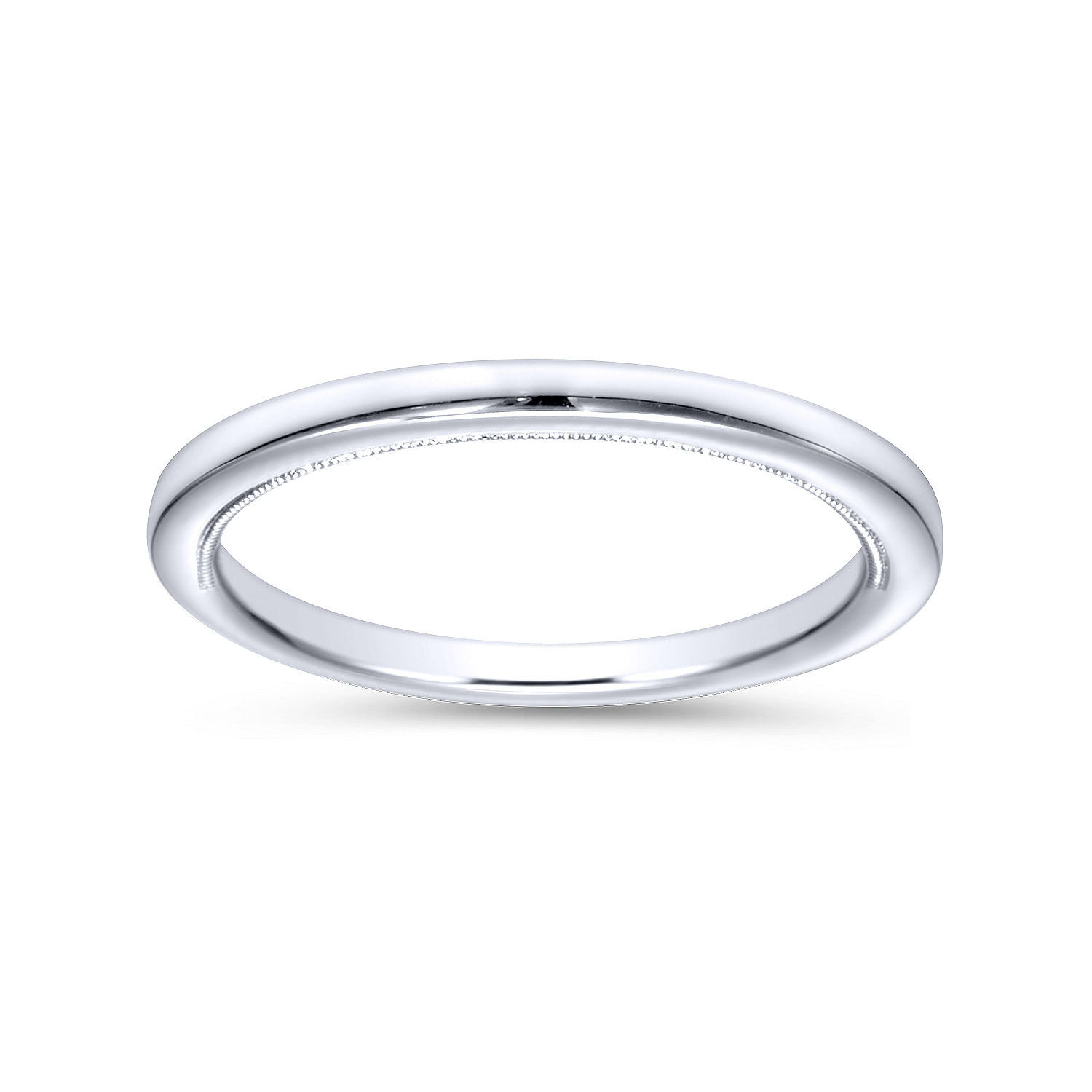 14k White Gold Straight Wedding Band angle 5 14k White Gold Straight Wedding Band angle 5