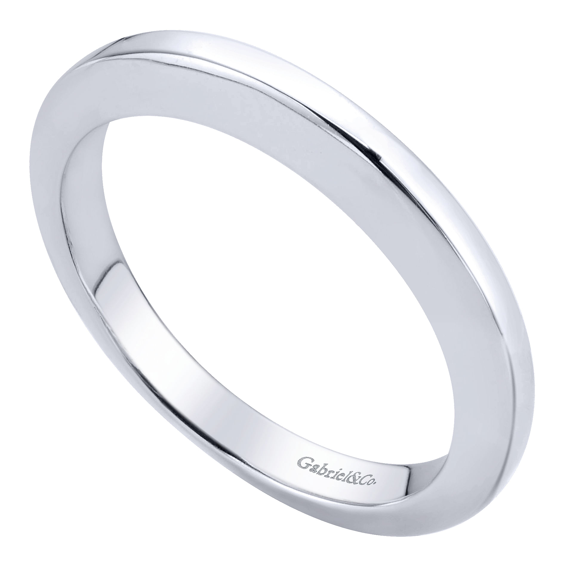 14k White Gold Straight Wedding Band angle 3 14k White Gold Straight Wedding Band angle 3