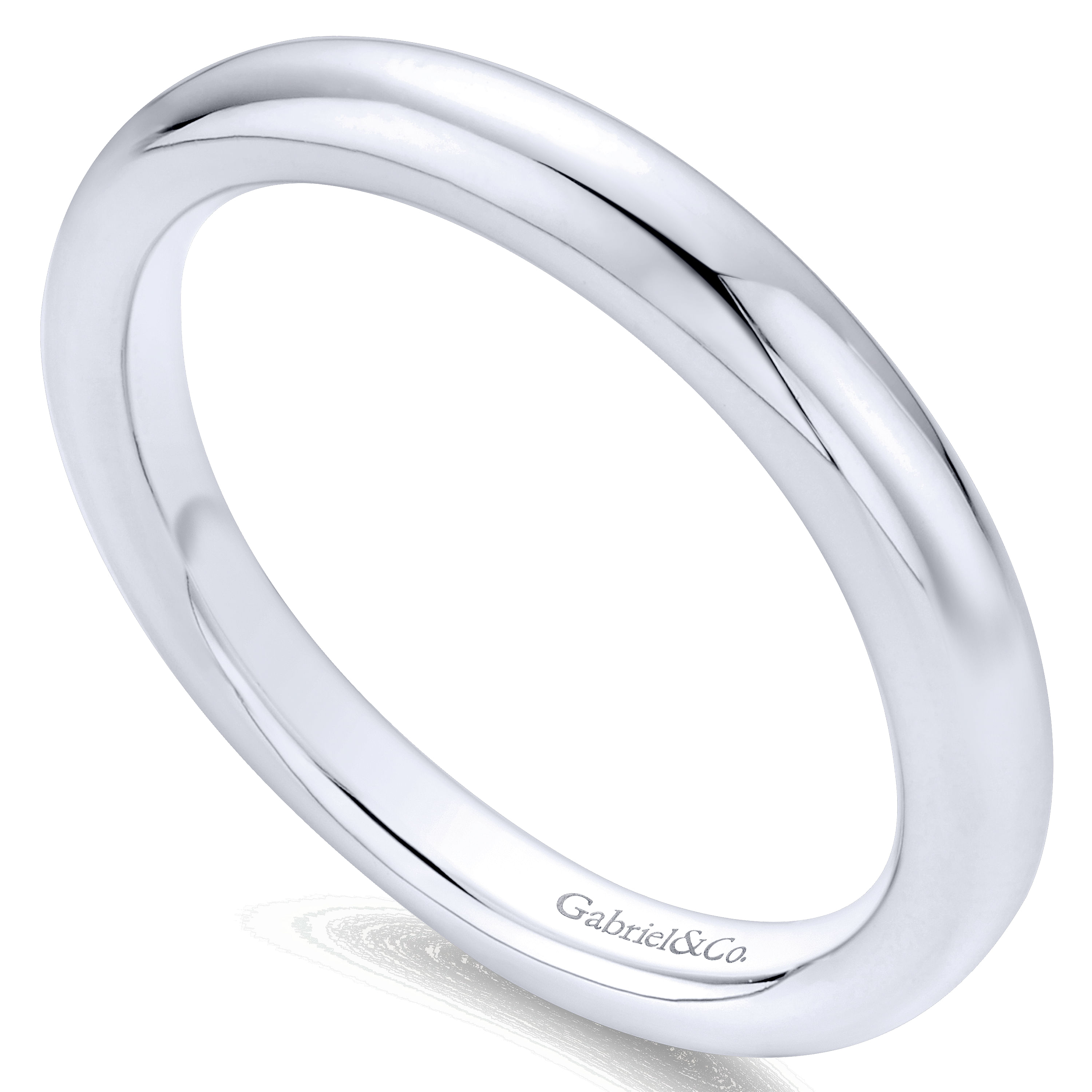 14k White Gold Straight Wedding Band angle 3 14k White Gold Straight Wedding Band angle 3