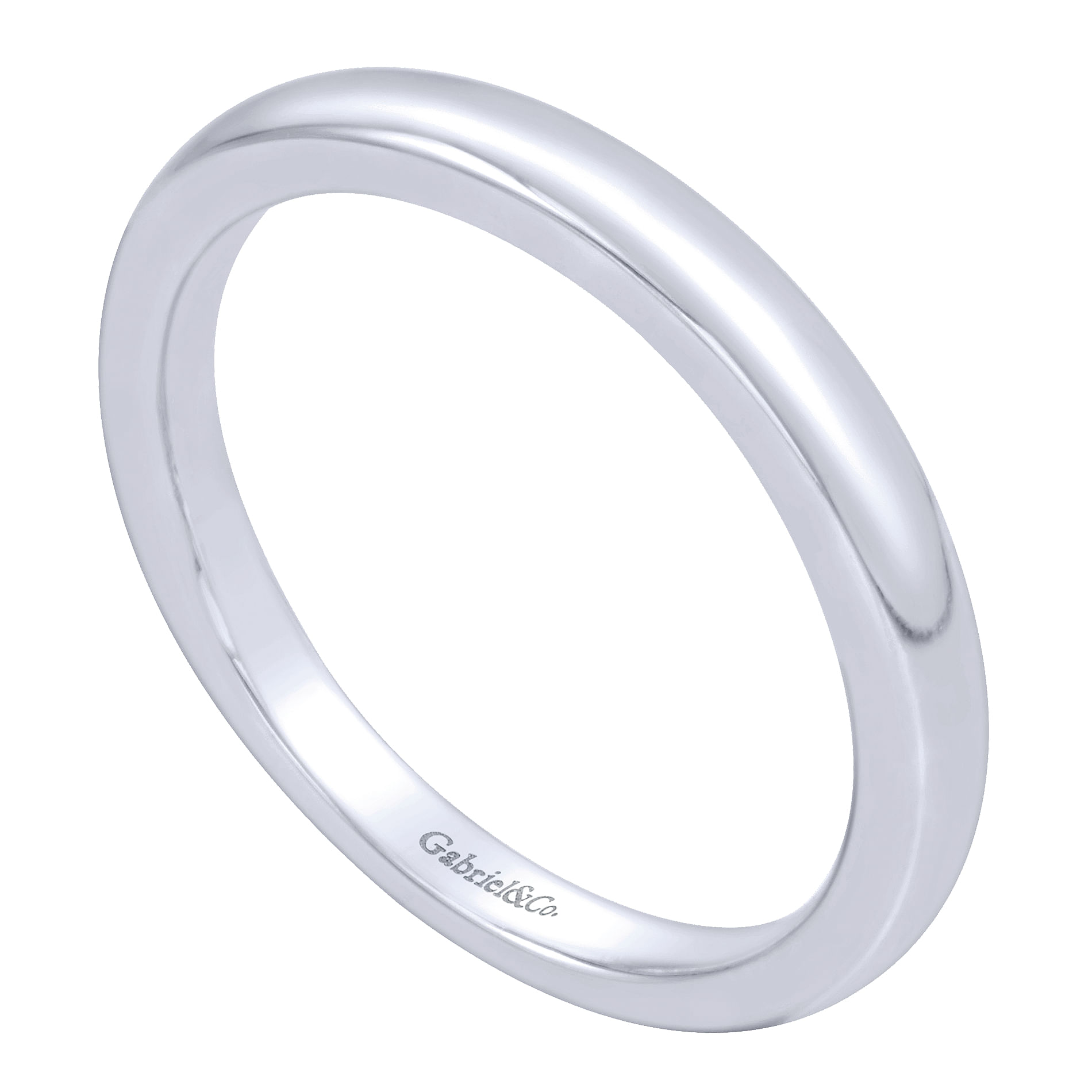 14k White Gold Straight Wedding Band angle 3 14k White Gold Straight Wedding Band angle 3