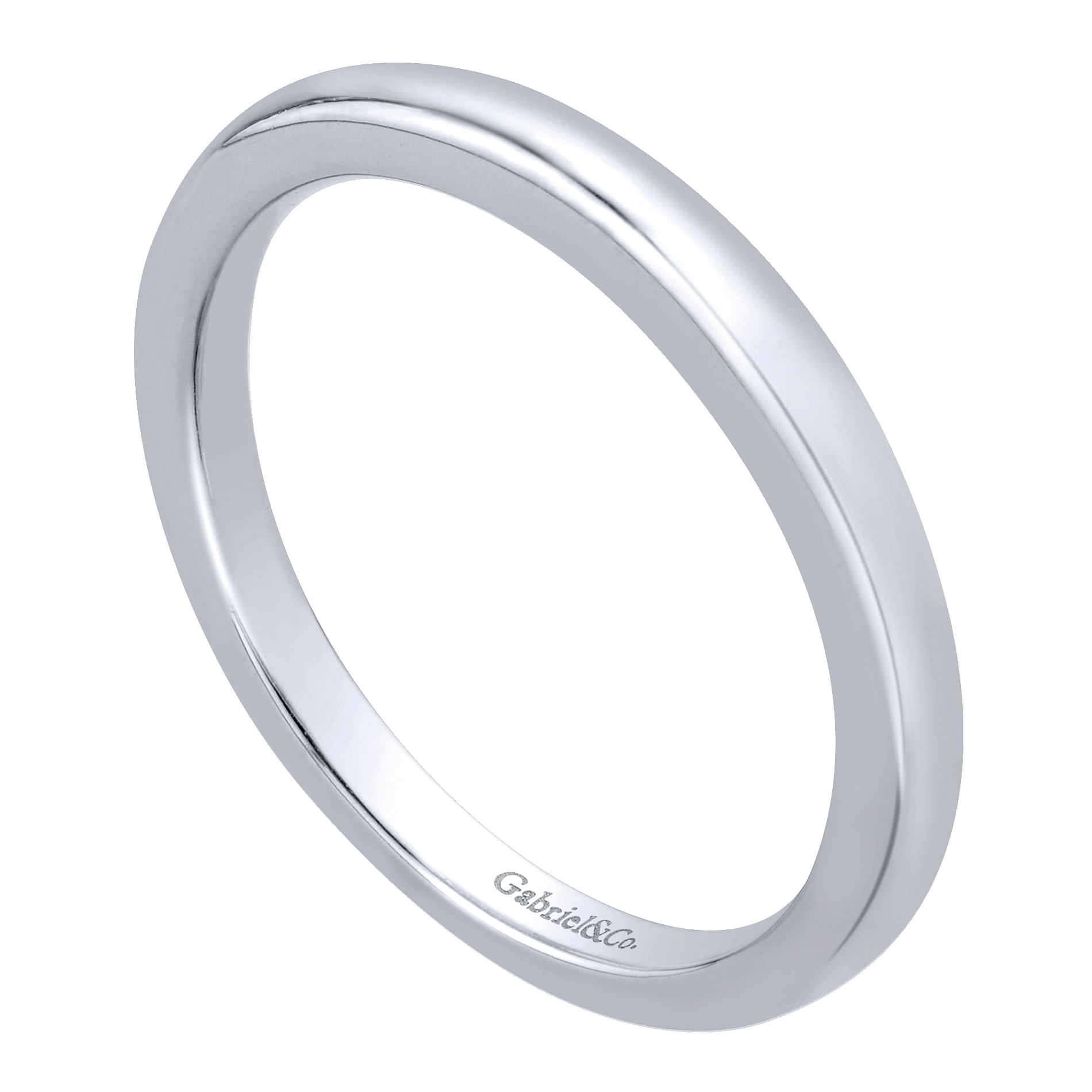 14k White Gold Straight Wedding Band angle 3 14k White Gold Straight Wedding Band angle 3