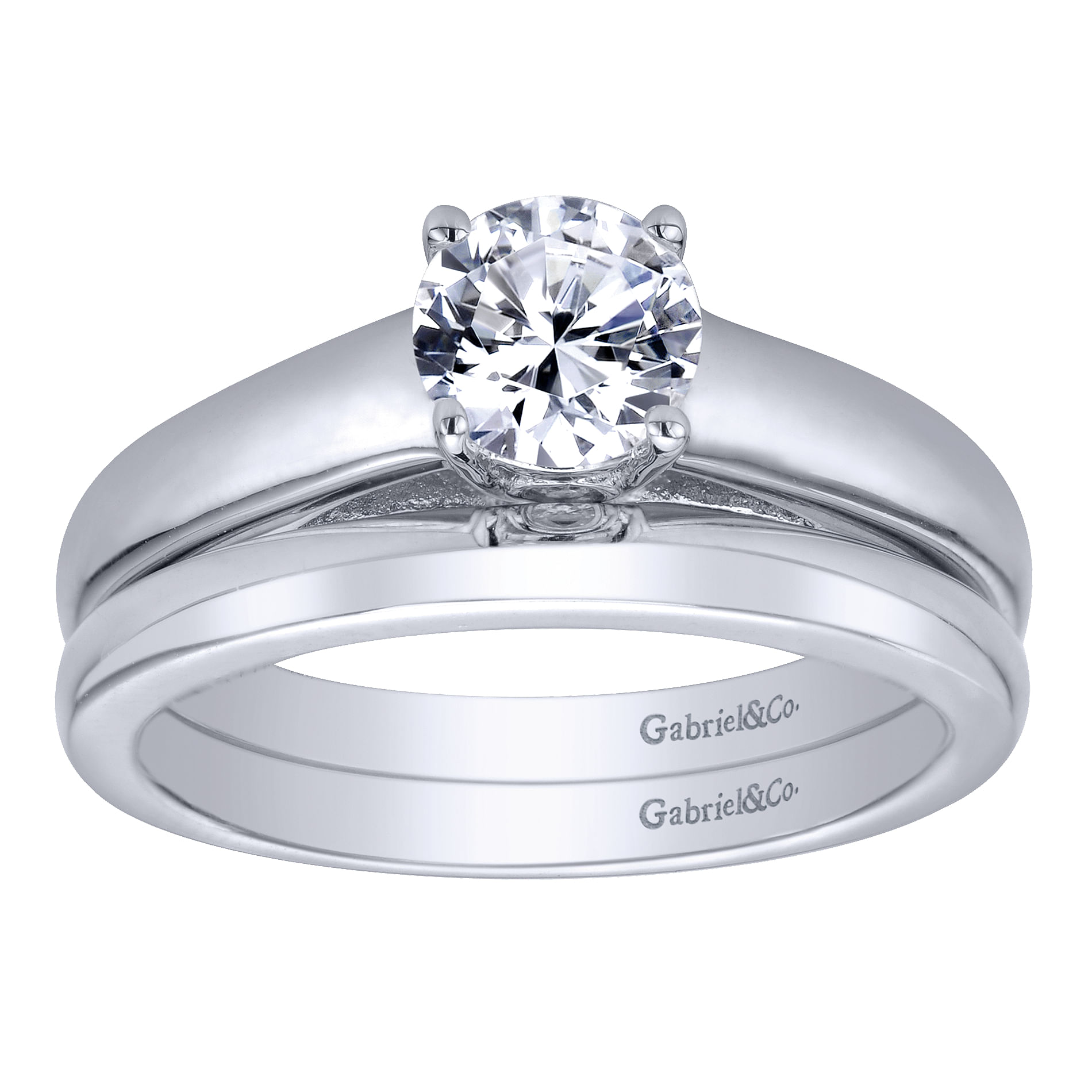 14k White Gold Straight Wedding Band angle 4 14k White Gold Straight Wedding Band angle 4