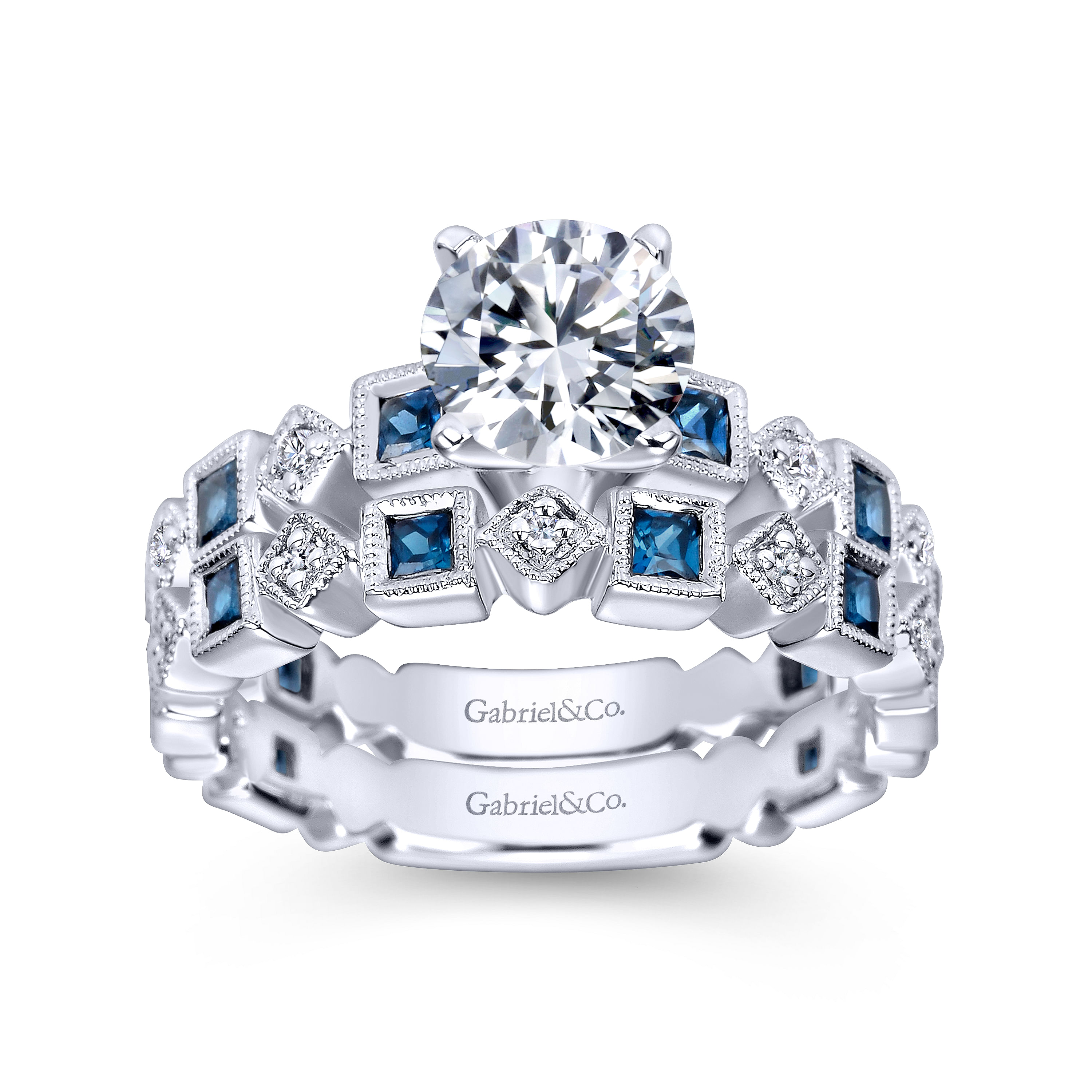 14k White Gold Victorian Curved Wedding Band angle 4 14k White Gold Victorian Curved Wedding Band angle 4