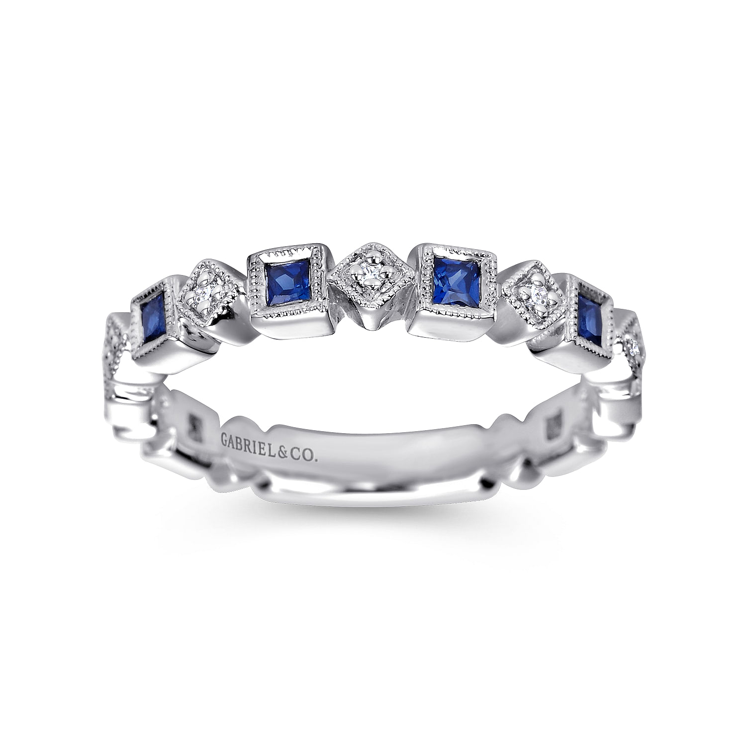 14k White Gold Victorian Curved Wedding Band angle 5 14k White Gold Victorian Curved Wedding Band angle 5