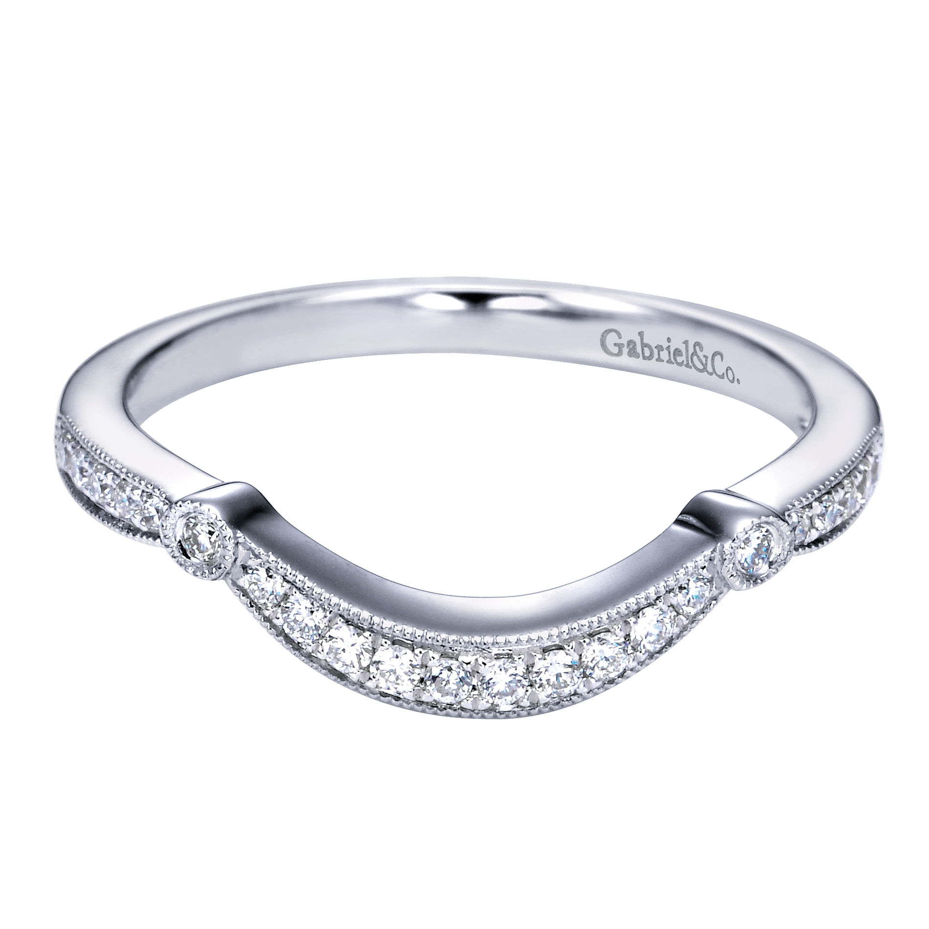 Vintage 14k White Gold Curved Vintage 14k White Gold Curved