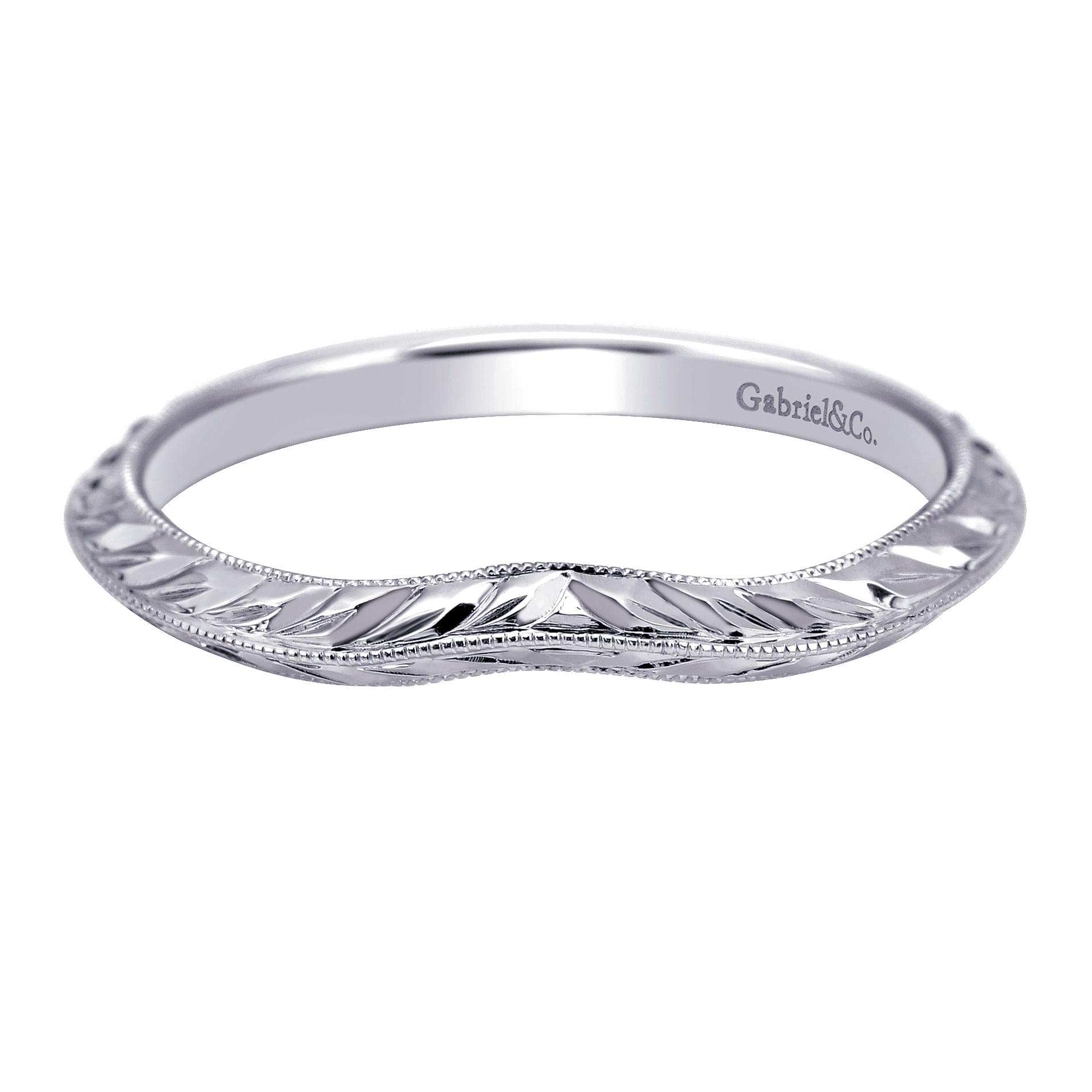Vintage 14k White Gold Curved Vintage 14k White Gold Curved