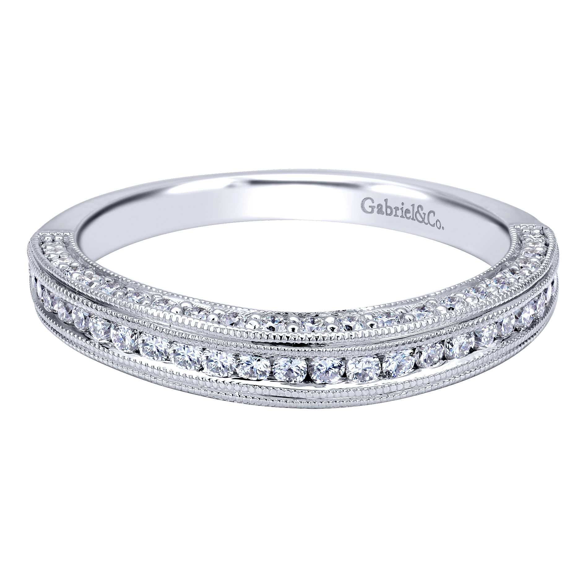 Vintage 14k White Gold Curved Vintage 14k White Gold Curved