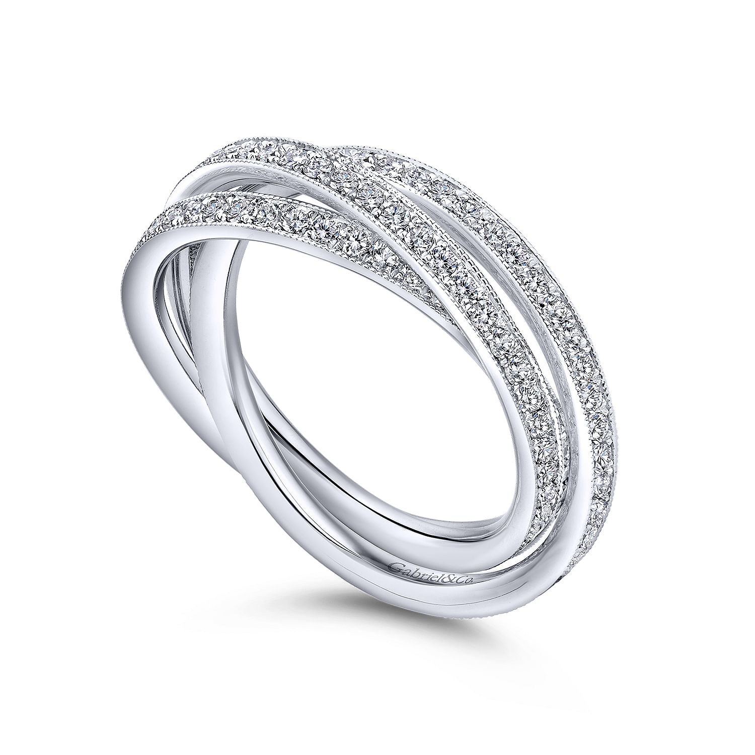 14k White Gold Victorian Eternity Anniversary Band angle 3 14k White Gold Victorian Eternity Anniversary Band angle 3