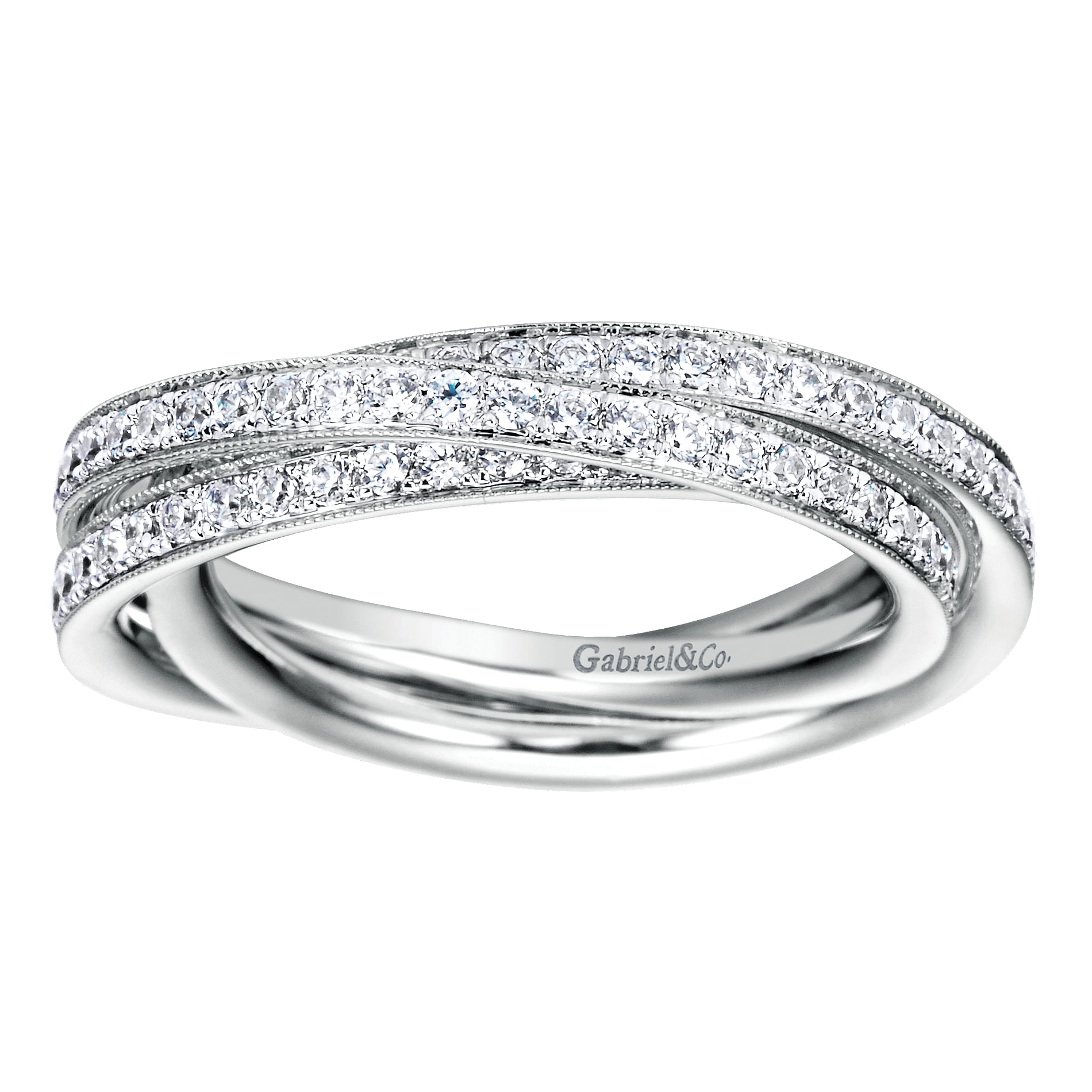 14k White Gold Victorian Eternity Anniversary Band angle 5 14k White Gold Victorian Eternity Anniversary Band angle 5