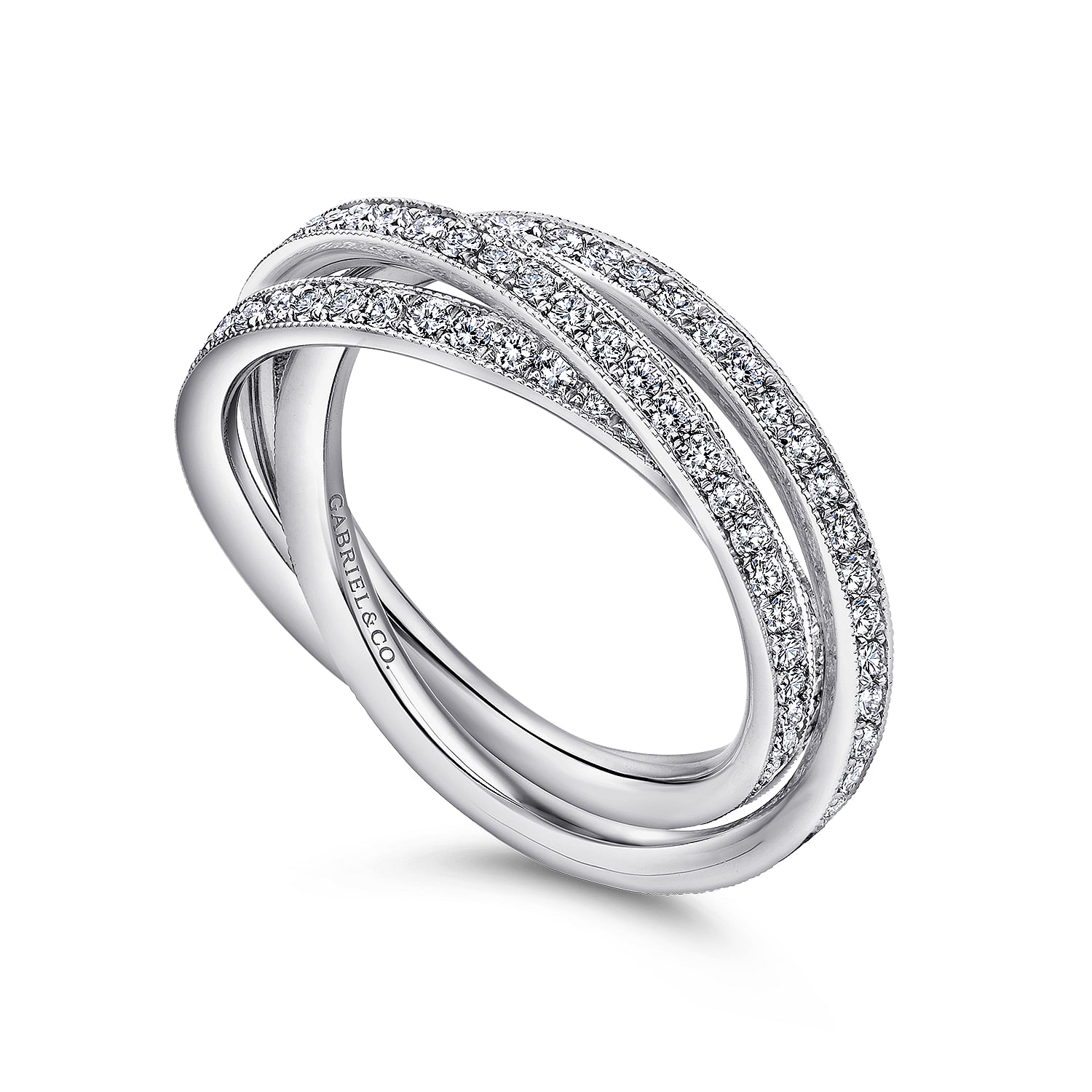 14k White Gold Victorian Eternity Anniversary Band angle 3 14k White Gold Victorian Eternity Anniversary Band angle 3
