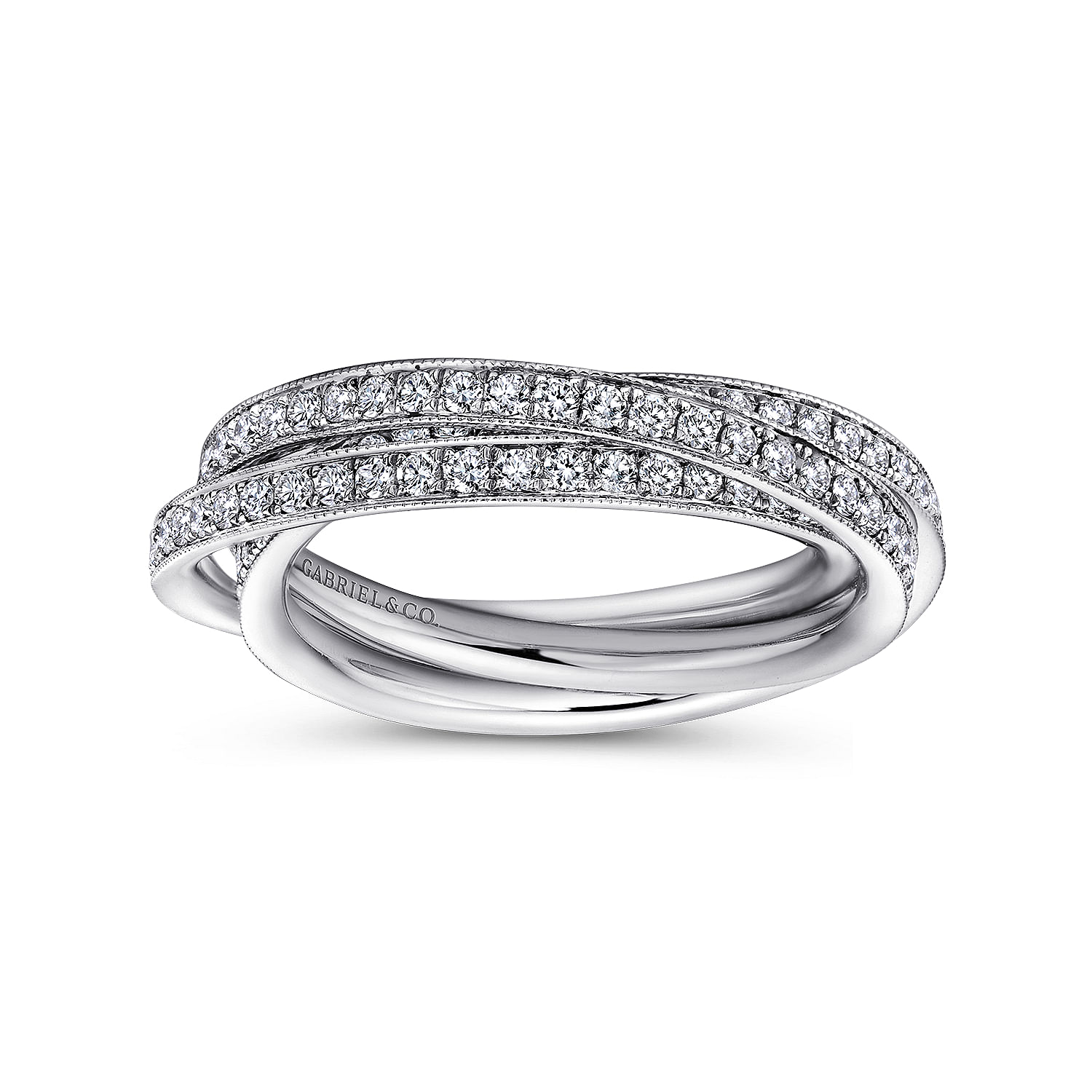 14k White Gold Victorian Eternity Anniversary Band angle 4 14k White Gold Victorian Eternity Anniversary Band angle 4