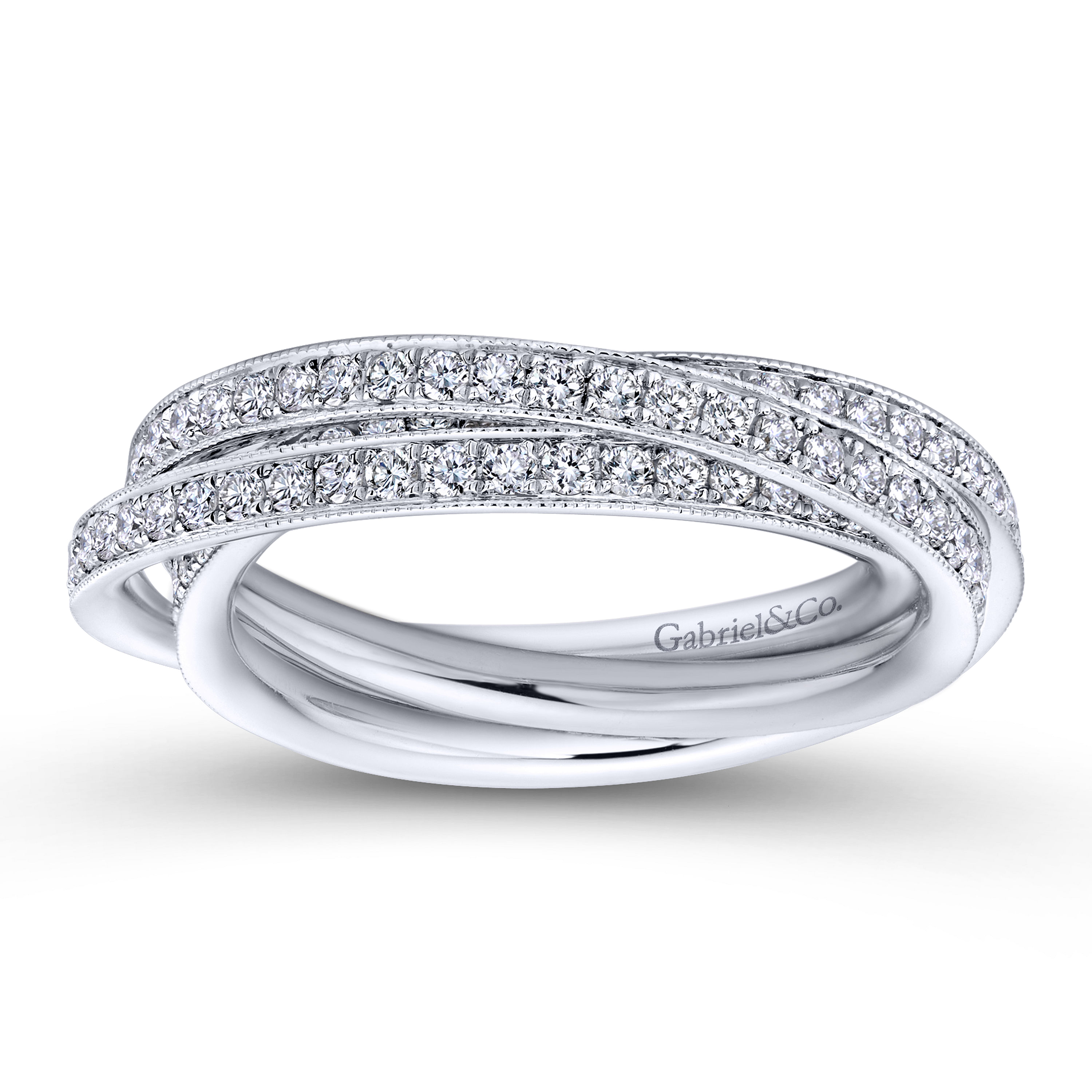 14k White Gold Victorian Eternity Anniversary Band angle 5 14k White Gold Victorian Eternity Anniversary Band angle 5