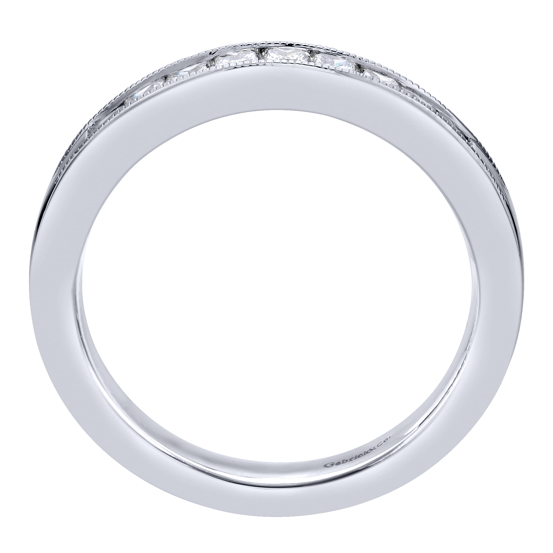 14k White Gold Victorian Straight Anniversary Band angle 2 14k White Gold Victorian Straight Anniversary Band angle 2
