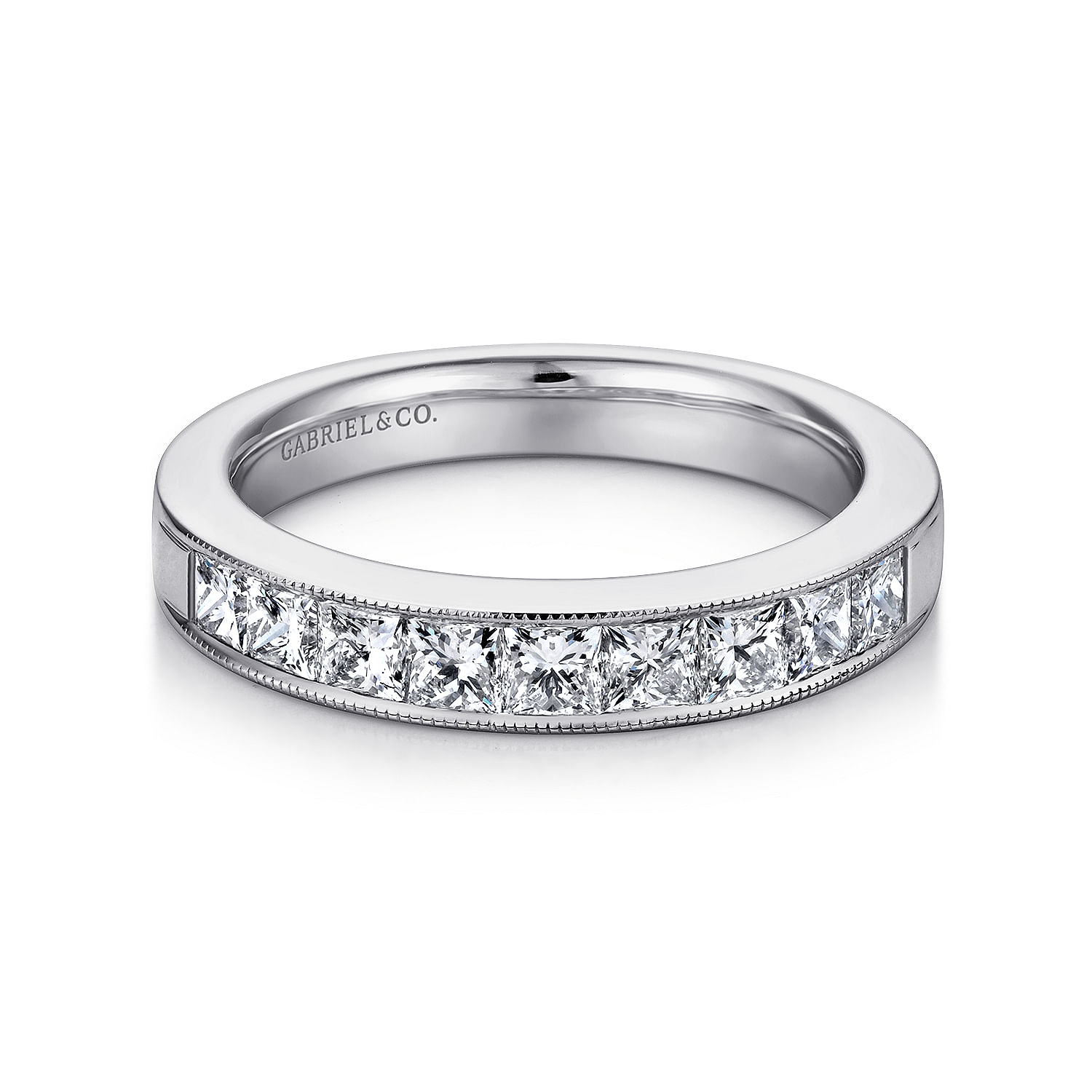14k White Gold Victorian Straight Anniversary Band angle 1 14k White Gold Victorian Straight Anniversary Band angle 1