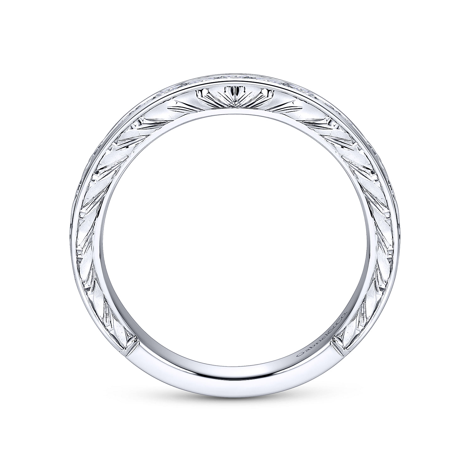 14k White Gold Victorian Straight Anniversary Band angle 2 14k White Gold Victorian Straight Anniversary Band angle 2