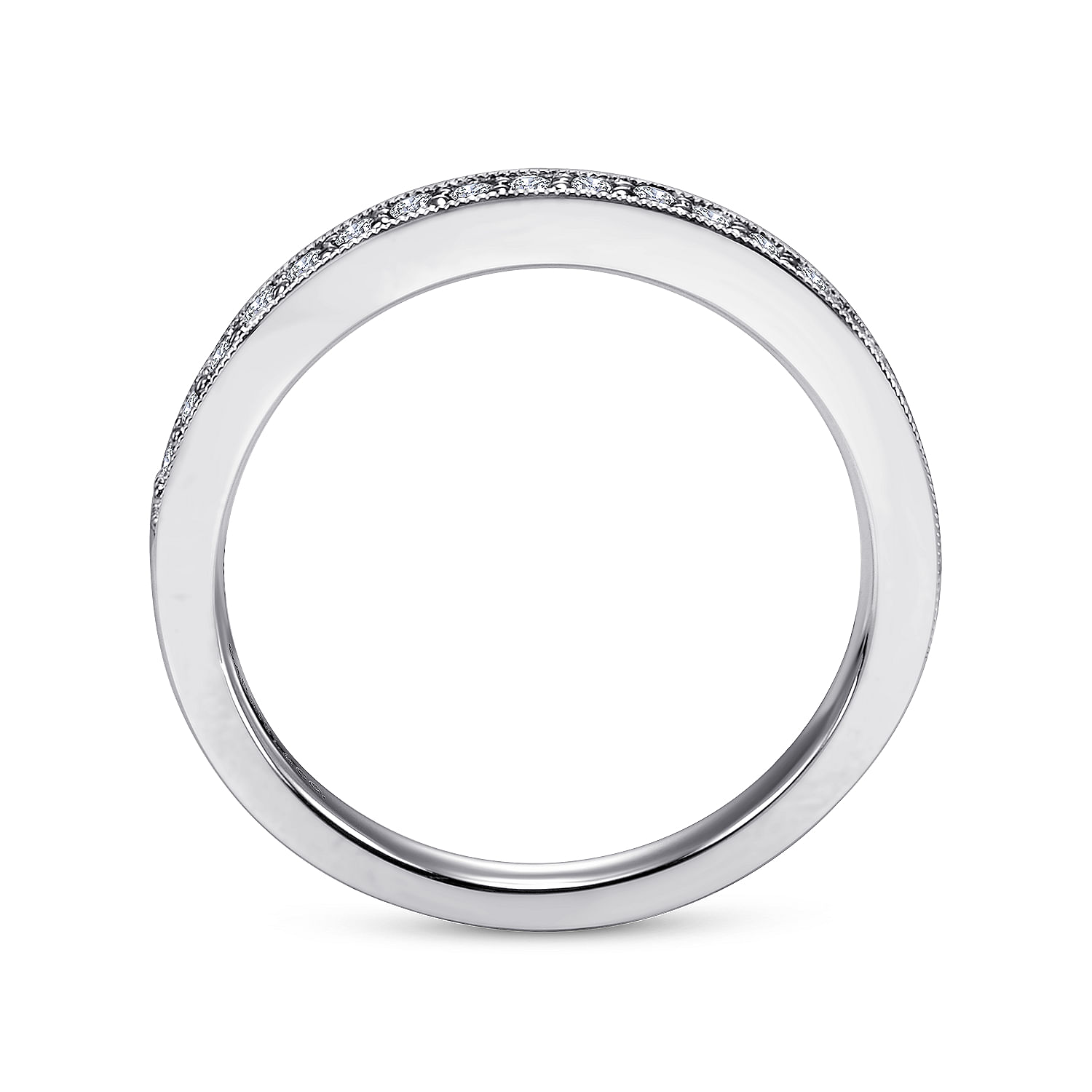 14k White Gold Victorian Straight Wedding Band angle 2 14k White Gold Victorian Straight Wedding Band angle 2