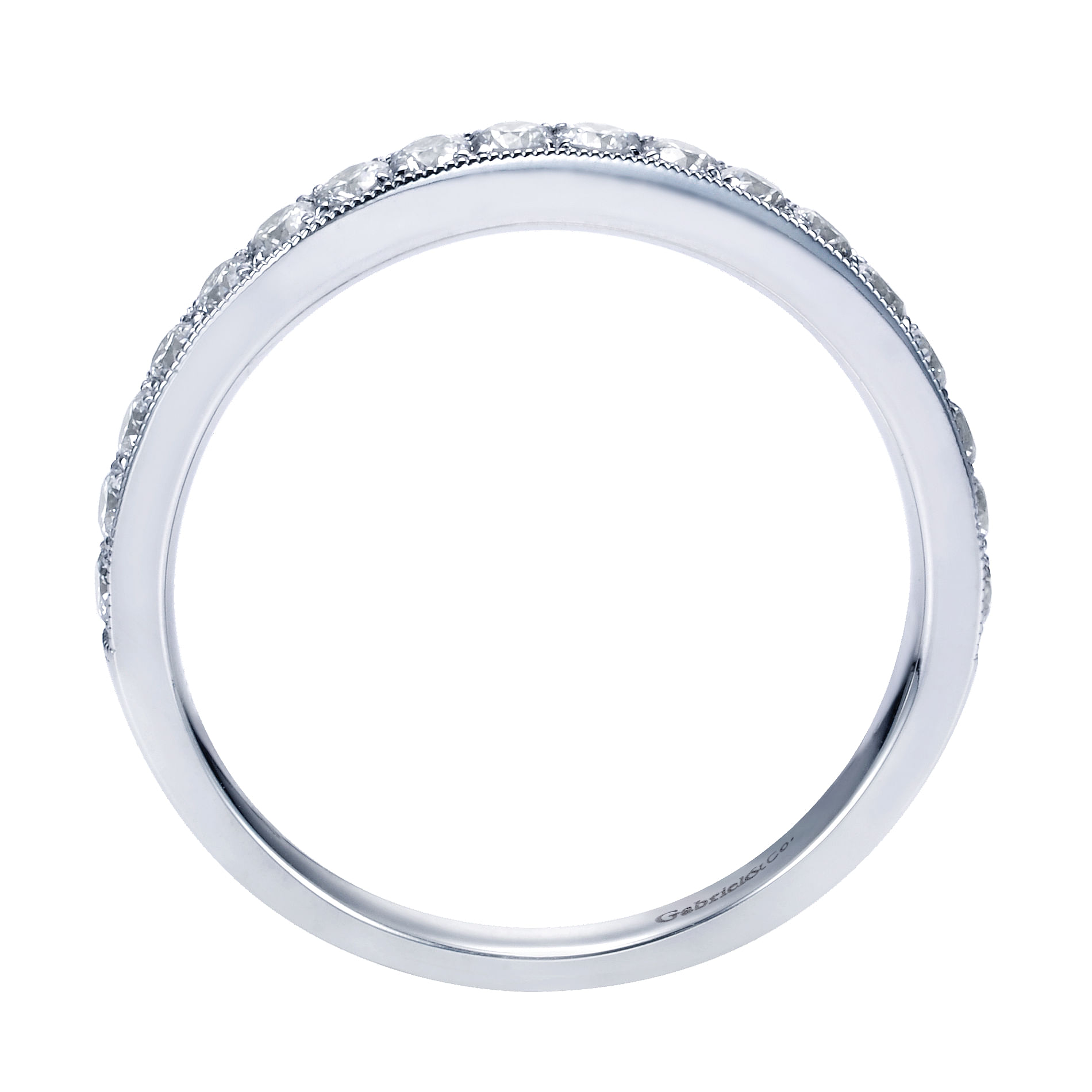 14k White Gold Victorian Straight Wedding Band angle 2 14k White Gold Victorian Straight Wedding Band angle 2