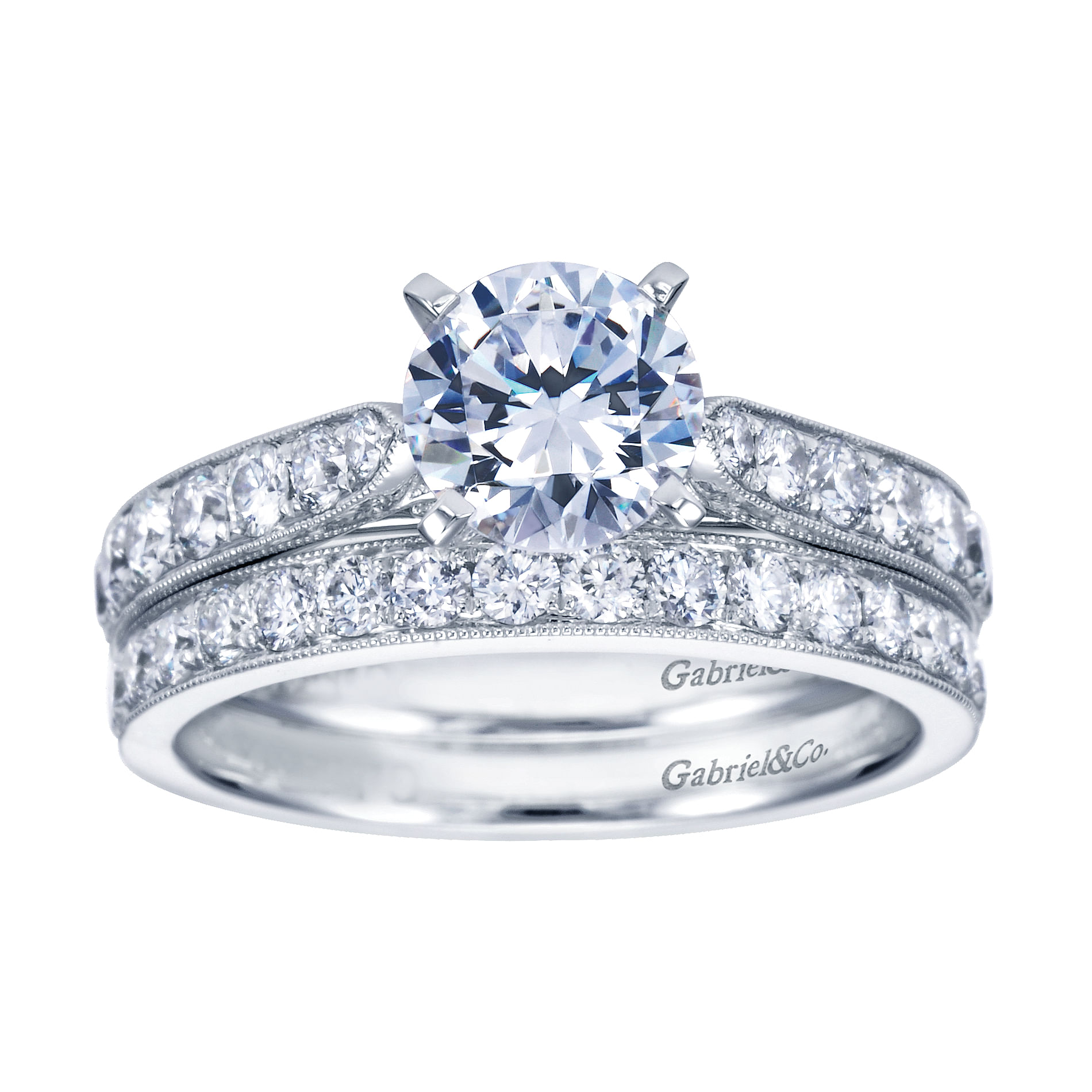 14k White Gold Victorian Straight Wedding Band angle 4 14k White Gold Victorian Straight Wedding Band angle 4