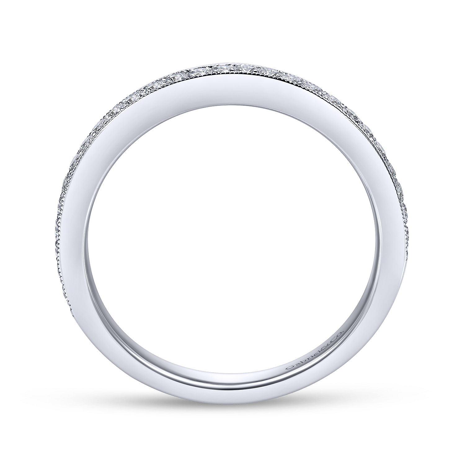 14k White Gold Victorian Straight Wedding Band angle 2 14k White Gold Victorian Straight Wedding Band angle 2