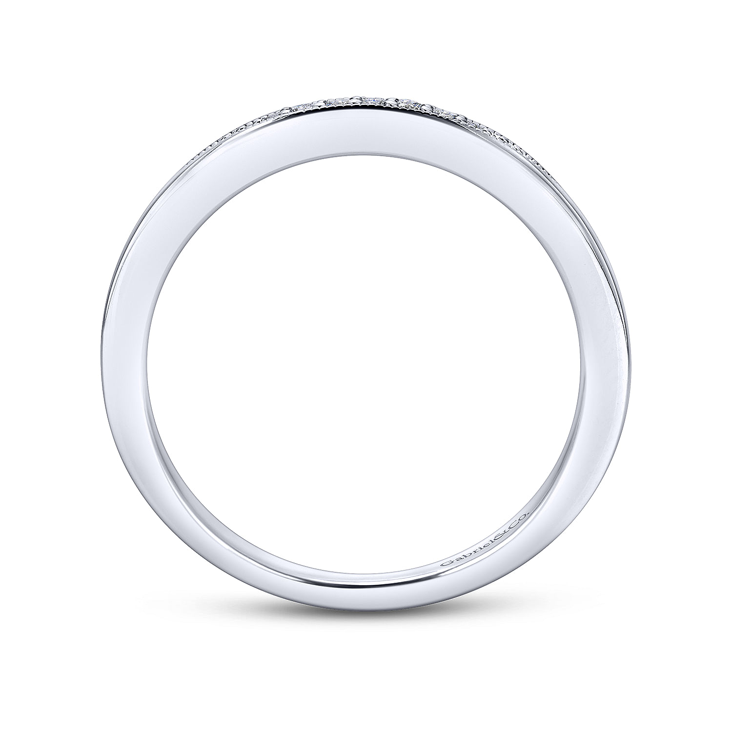 14k White Gold Victorian Straight Wedding Band angle 2 14k White Gold Victorian Straight Wedding Band angle 2