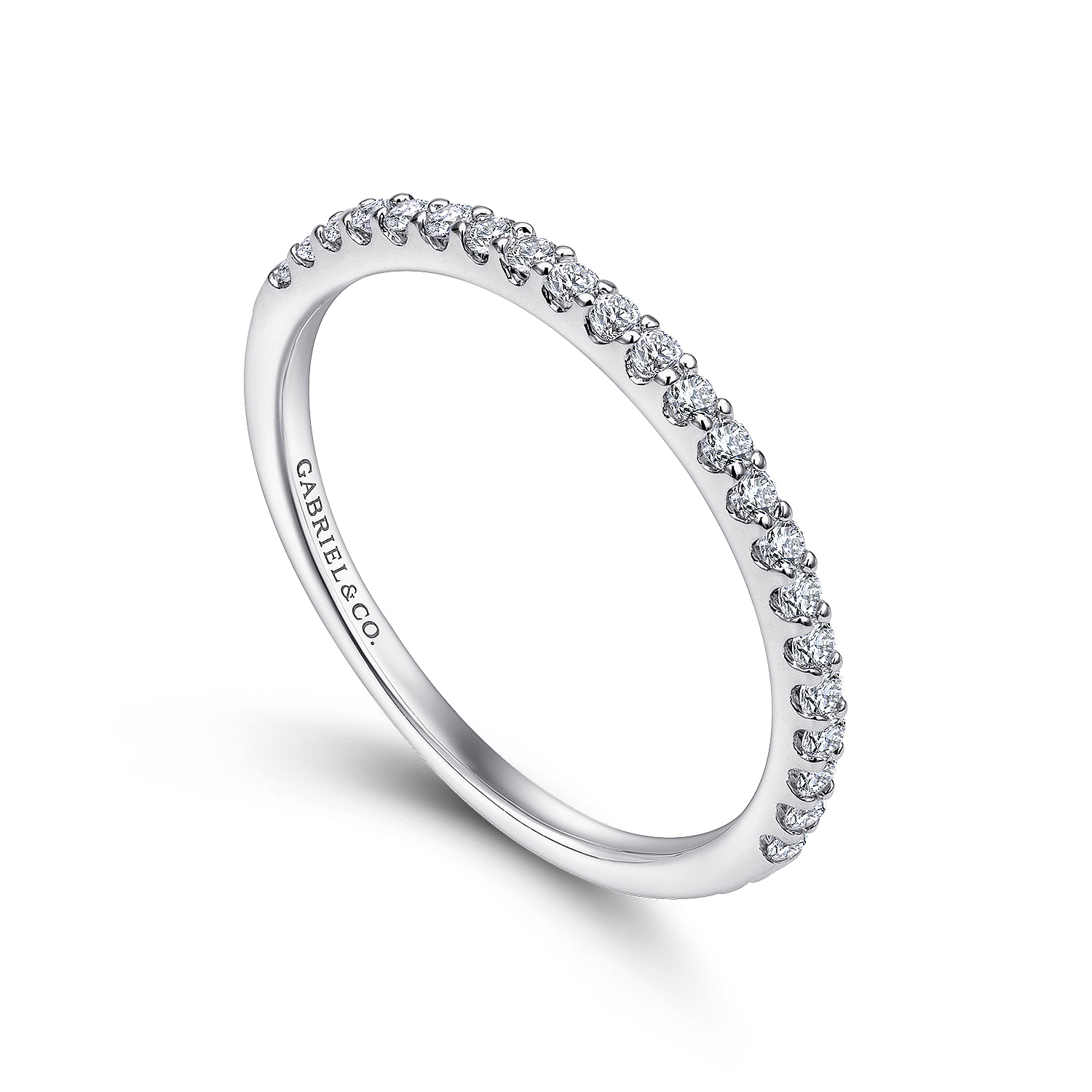 14k White Gold Victorian Straight Wedding Band angle 3 14k White Gold Victorian Straight Wedding Band angle 3