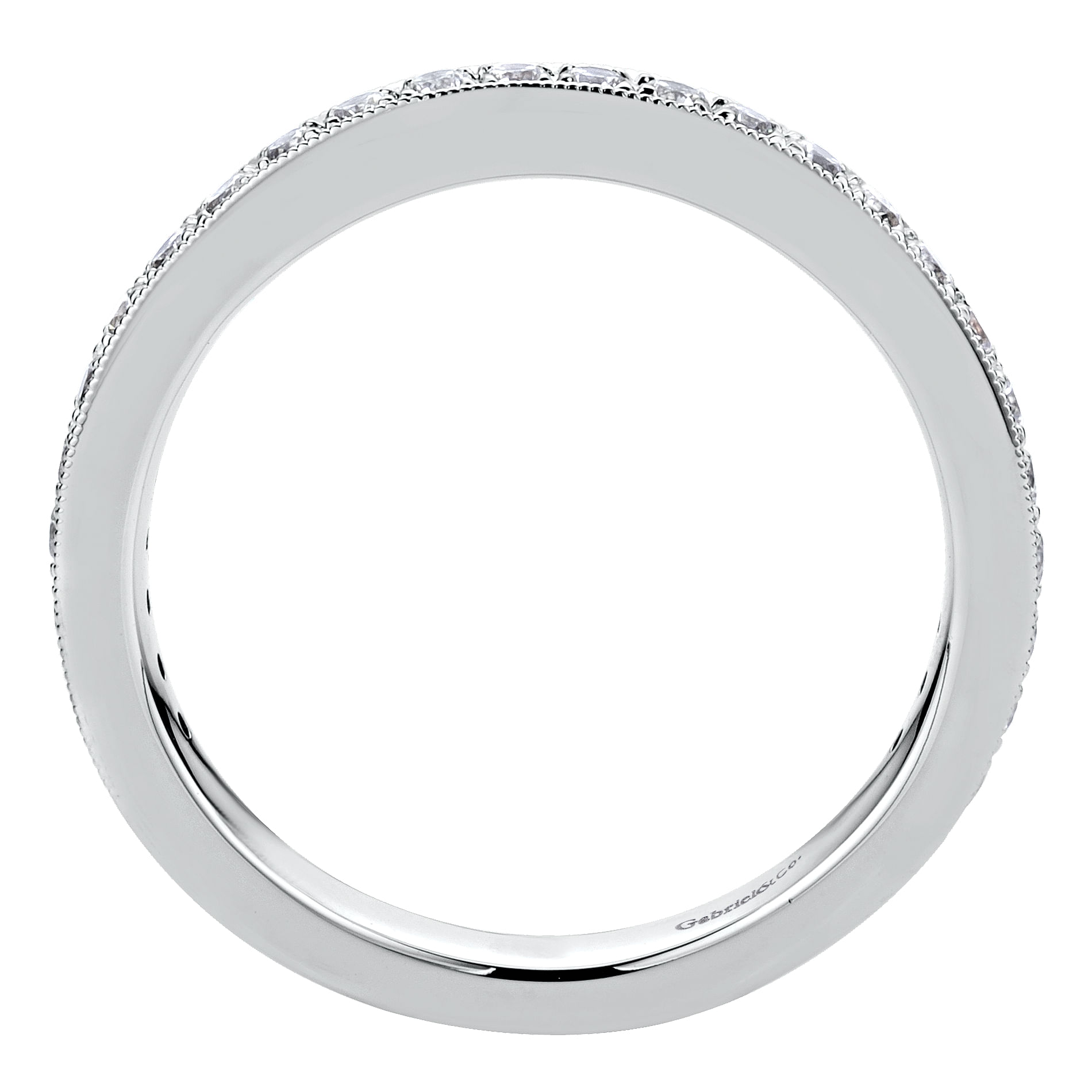 14k White Gold Victorian Straight Wedding Band angle 2 14k White Gold Victorian Straight Wedding Band angle 2