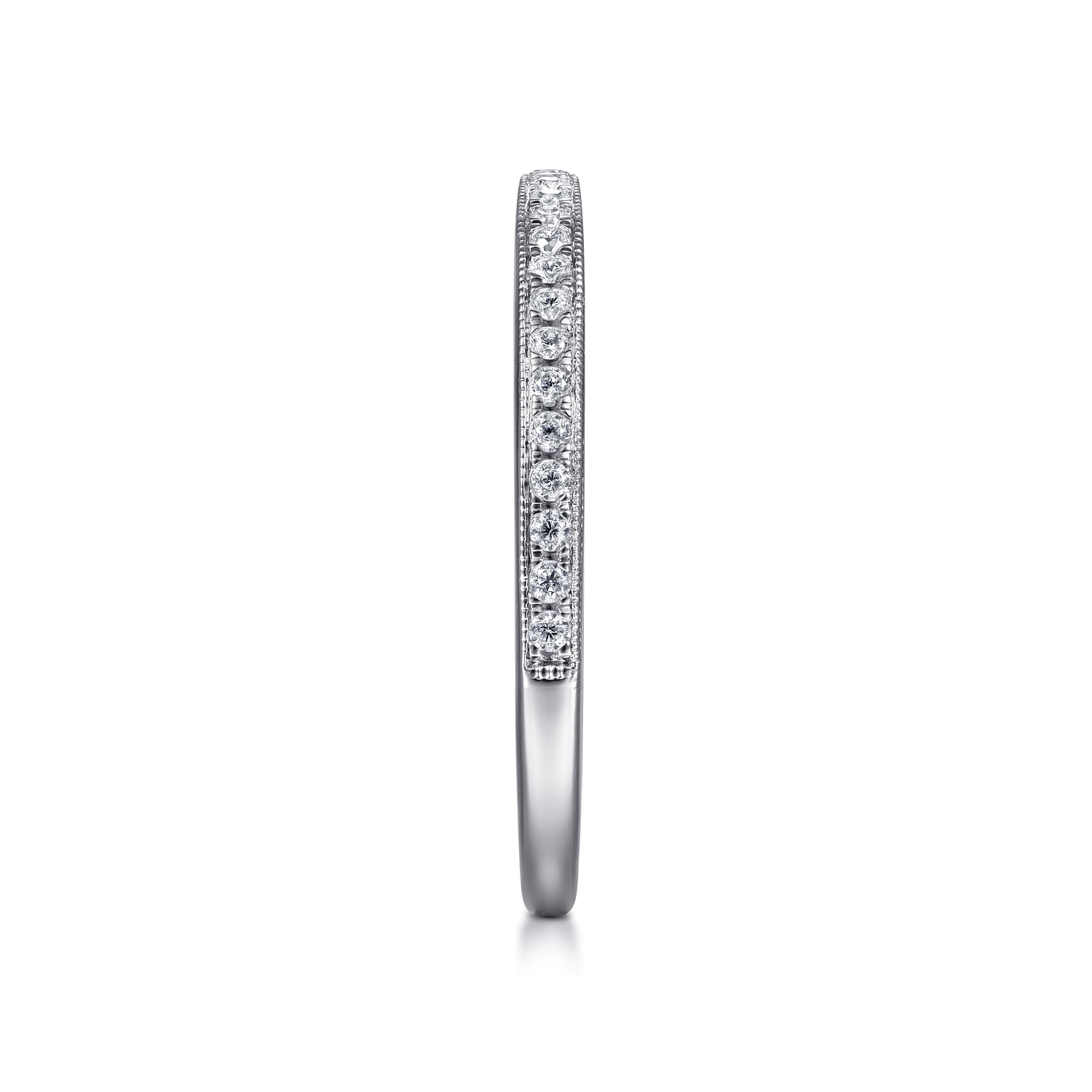 14k White Gold Victorian Straight Wedding Band angle 5 14k White Gold Victorian Straight Wedding Band angle 5