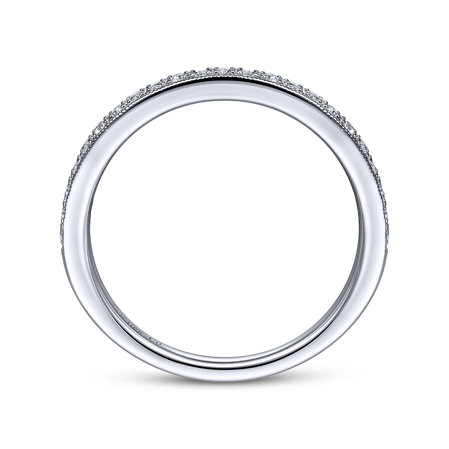 14k White Gold Victorian Straight Wedding Band angle 2 14k White Gold Victorian Straight Wedding Band angle 2