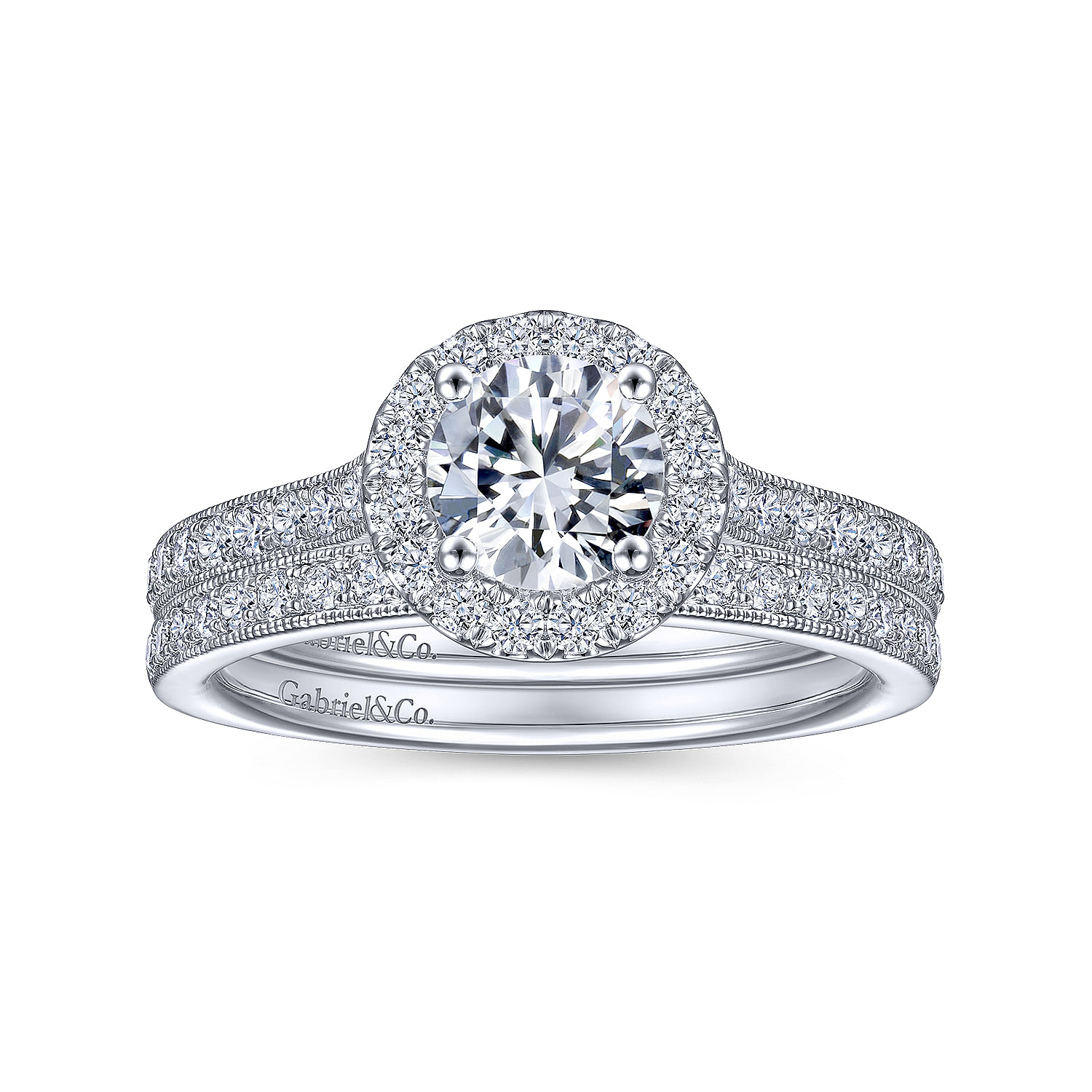 14k White Gold Victorian Straight Wedding Band angle 4 14k White Gold Victorian Straight Wedding Band angle 4
