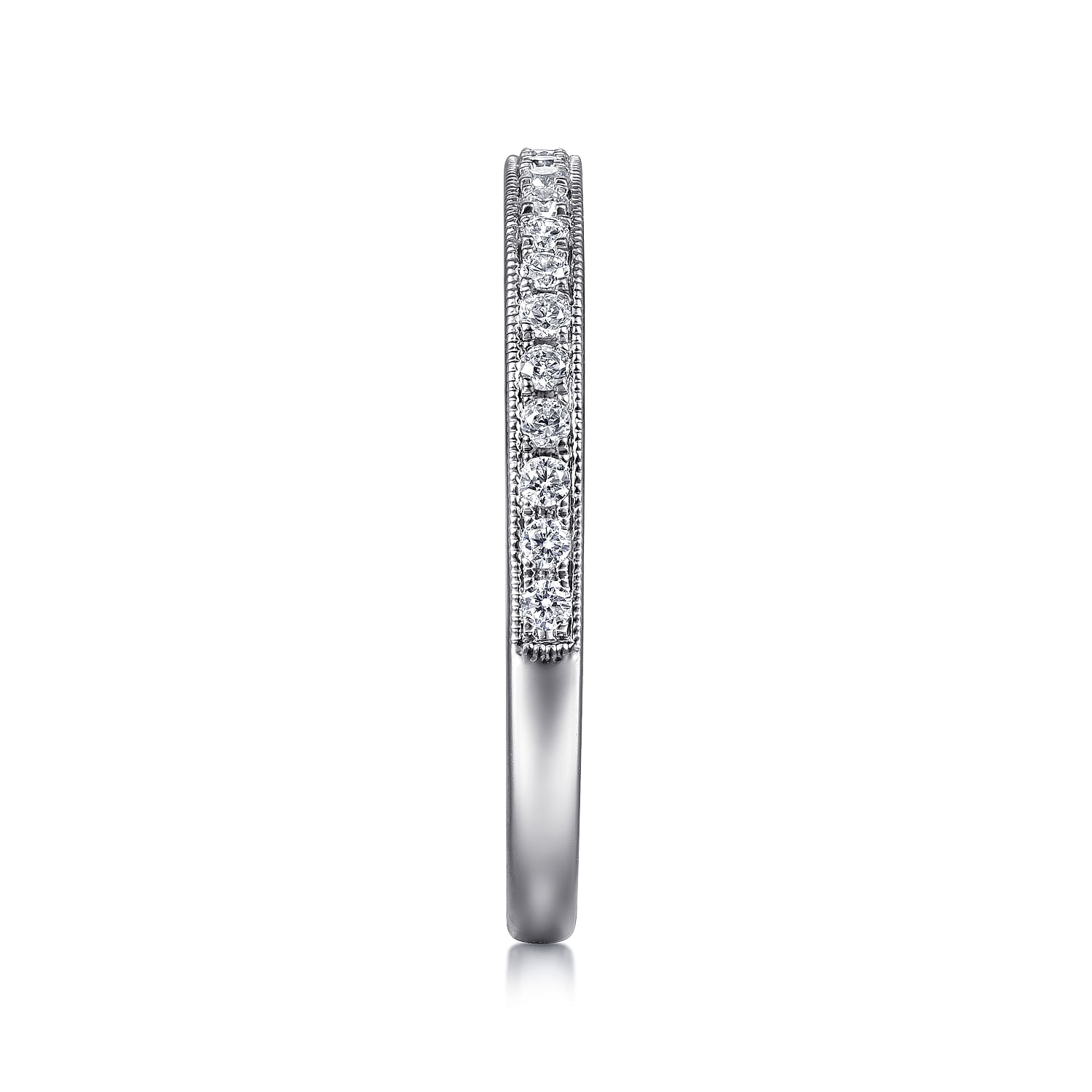 14k White Gold Victorian Straight Wedding Band angle 5 14k White Gold Victorian Straight Wedding Band angle 5