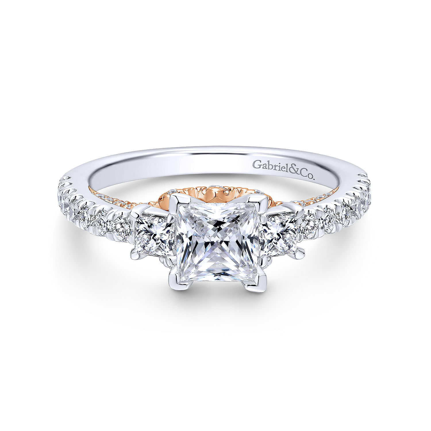 14k White/pink Gold Diamond 3 Stones 14k White/pink Gold Diamond 3 Stones