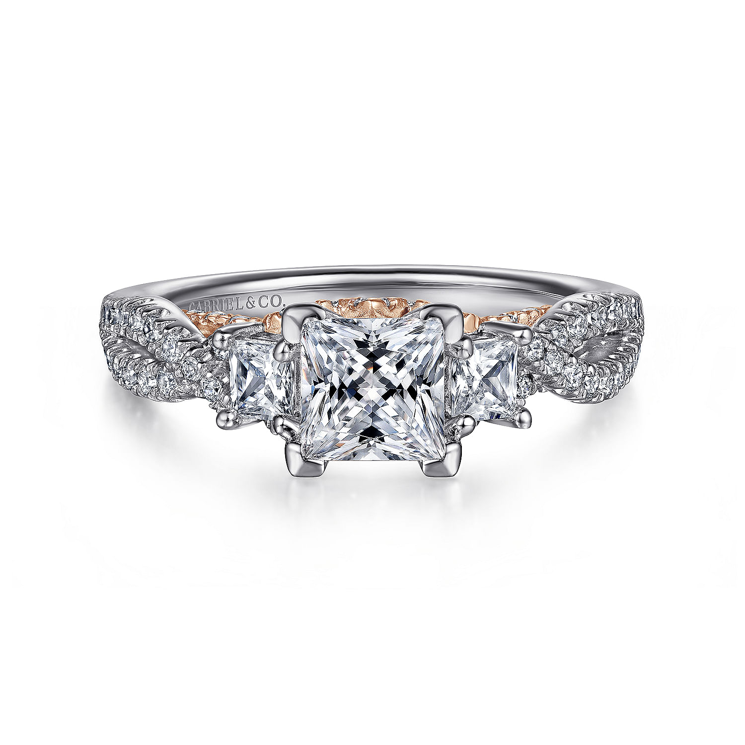 14k White/pink Gold Diamond 3 Stones 14k White/pink Gold Diamond 3 Stones