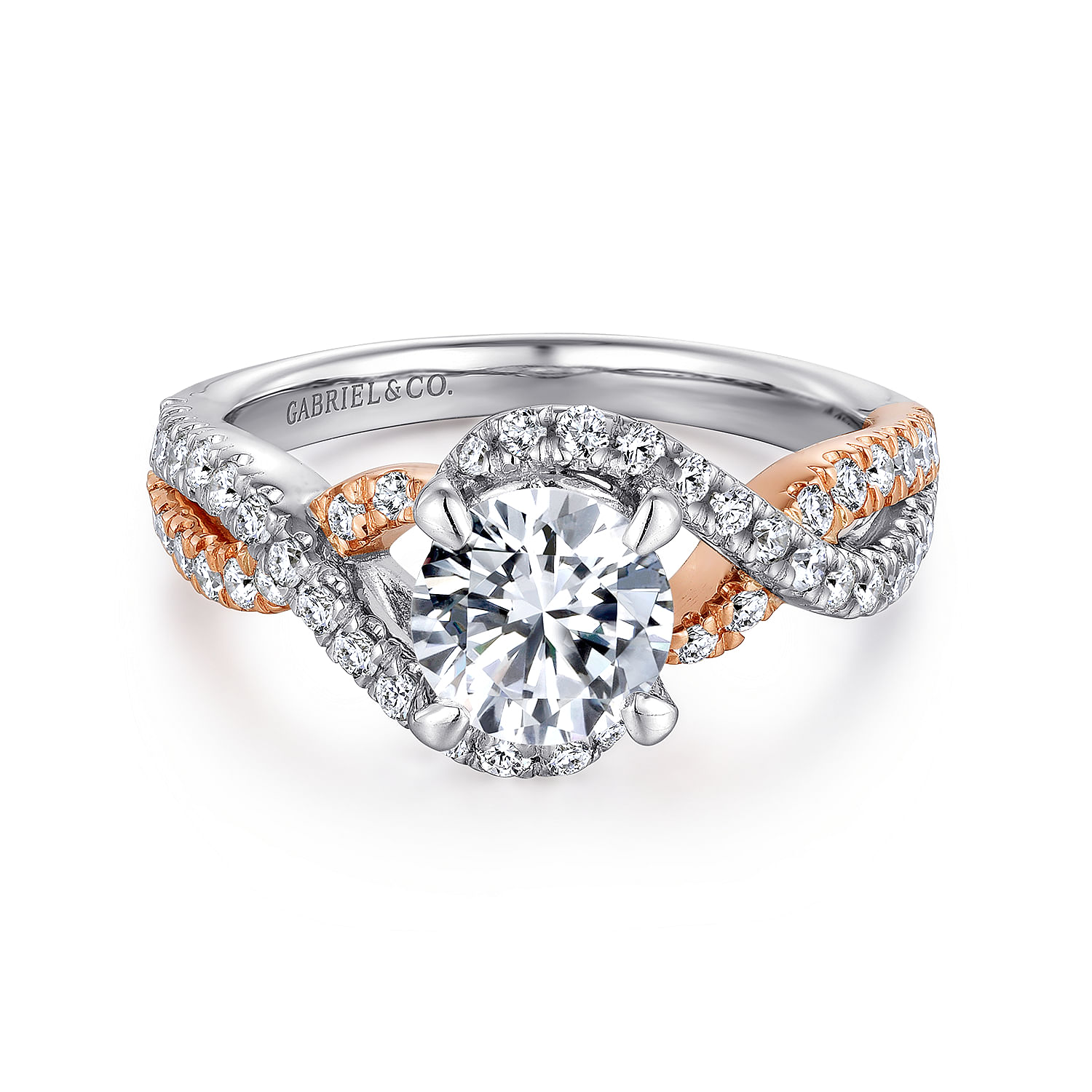14k White/pink Gold Diamond Criss Cross 14k White/pink Gold Diamond Criss Cross