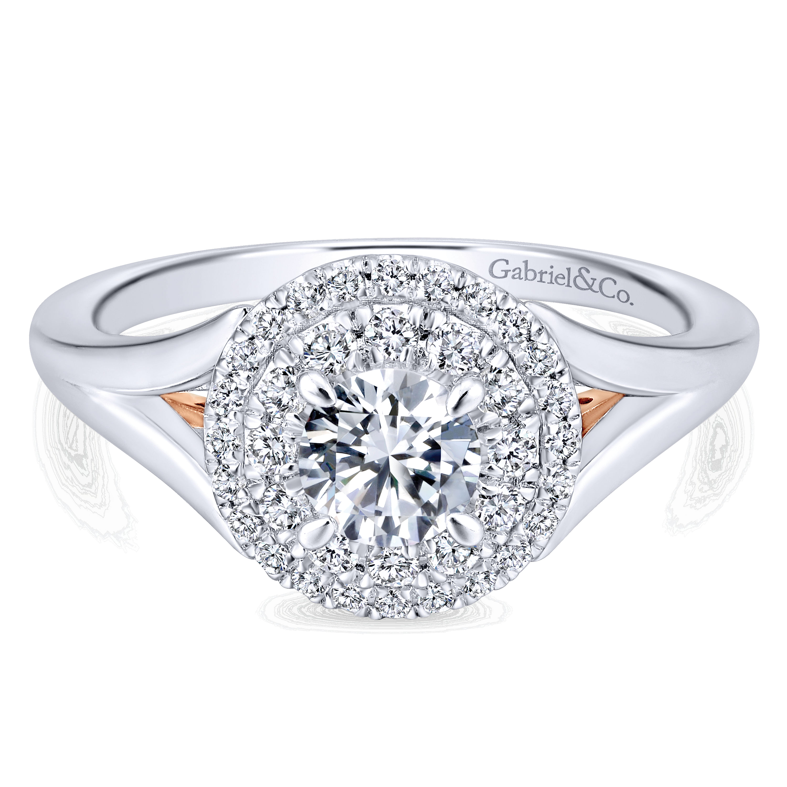 14k White/pink Gold Diamond Double Halo 14k White/pink Gold Diamond Double Halo