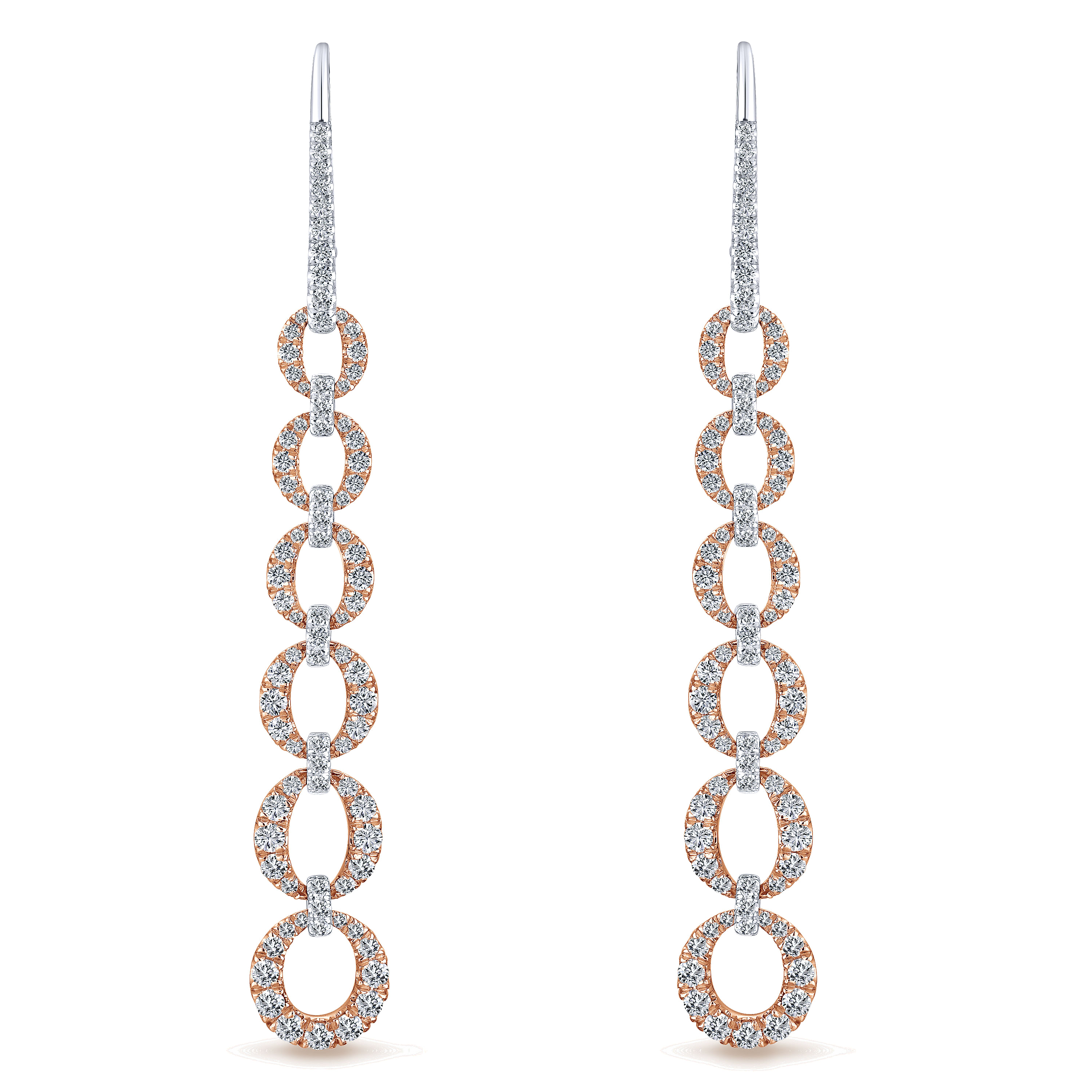 14k White/pink Gold Diamond Drop 14k White/pink Gold Diamond Drop