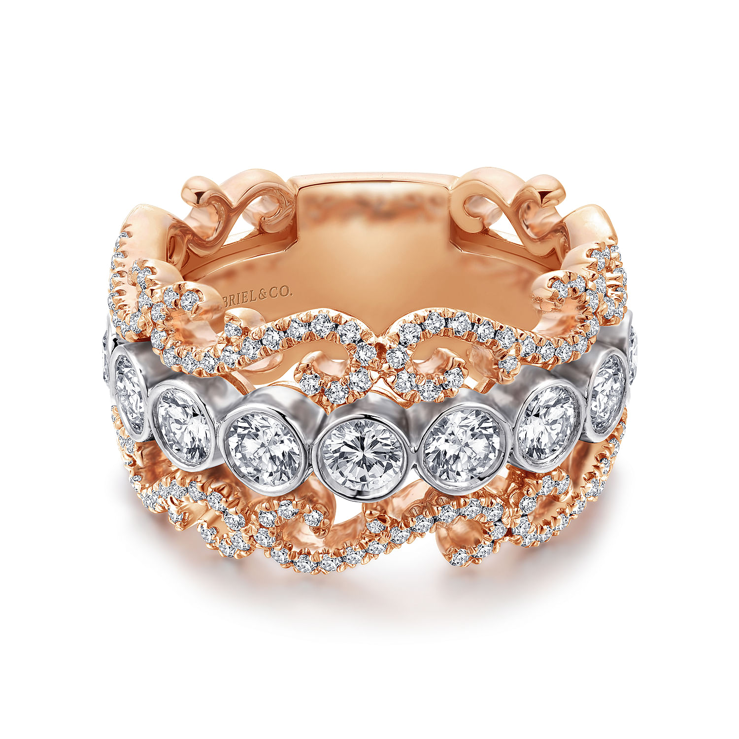 14k White/pink Gold Diamond Fancy 14k White/pink Gold Diamond Fancy