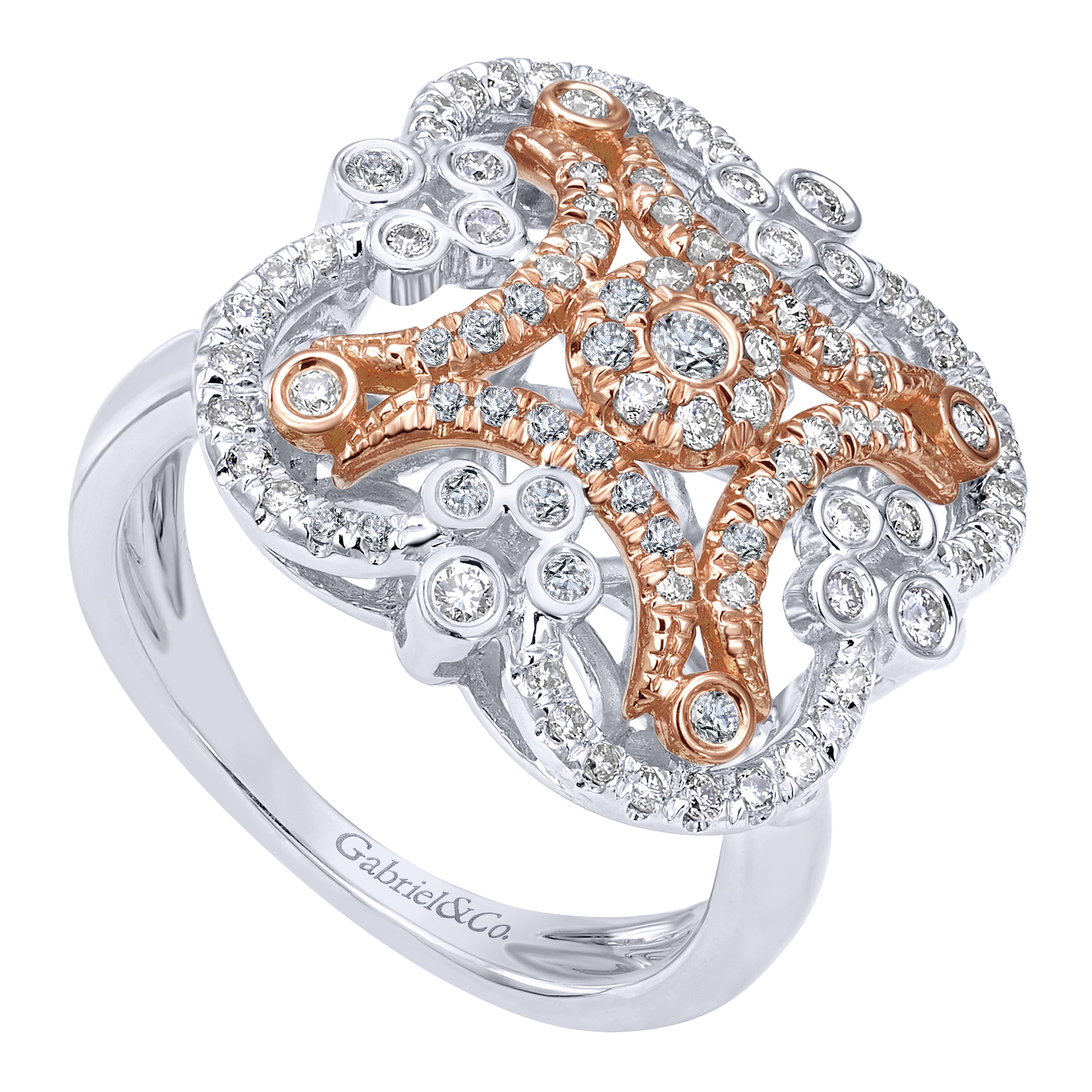 14k White/pink Gold Diamond Fashion Ladies 14k White/pink Gold Diamond Fashion Ladies