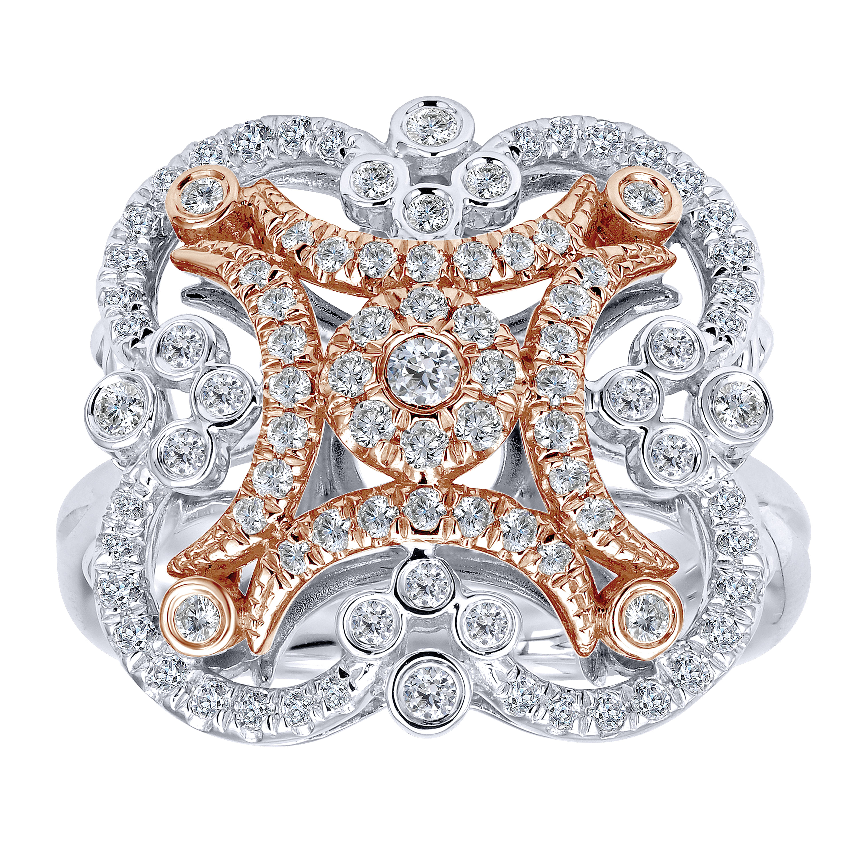 14k White/pink Gold Diamond Fashion Ladies 14k White/pink Gold Diamond Fashion Ladies
