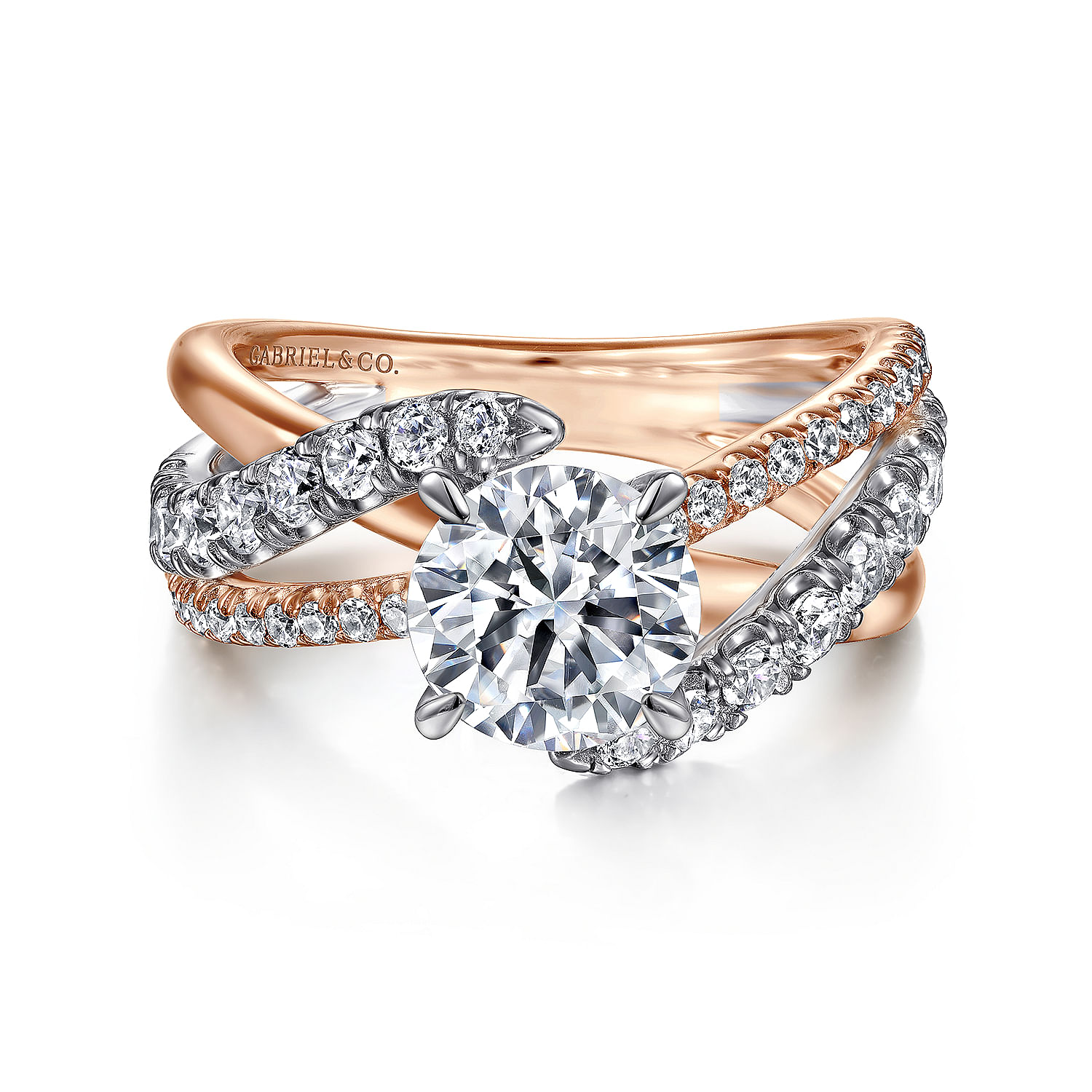 14k White/pink Gold Diamond Free Form 14k White/pink Gold Diamond Free Form