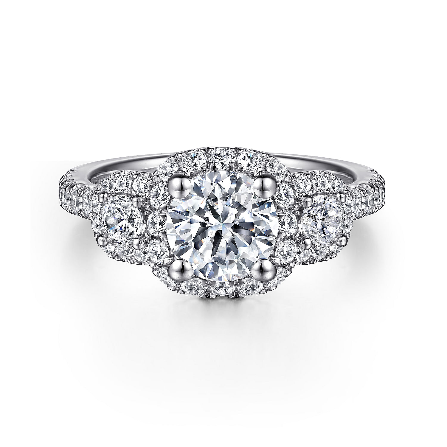 14k White/pink Gold Diamond Halo 14k White/pink Gold Diamond Halo