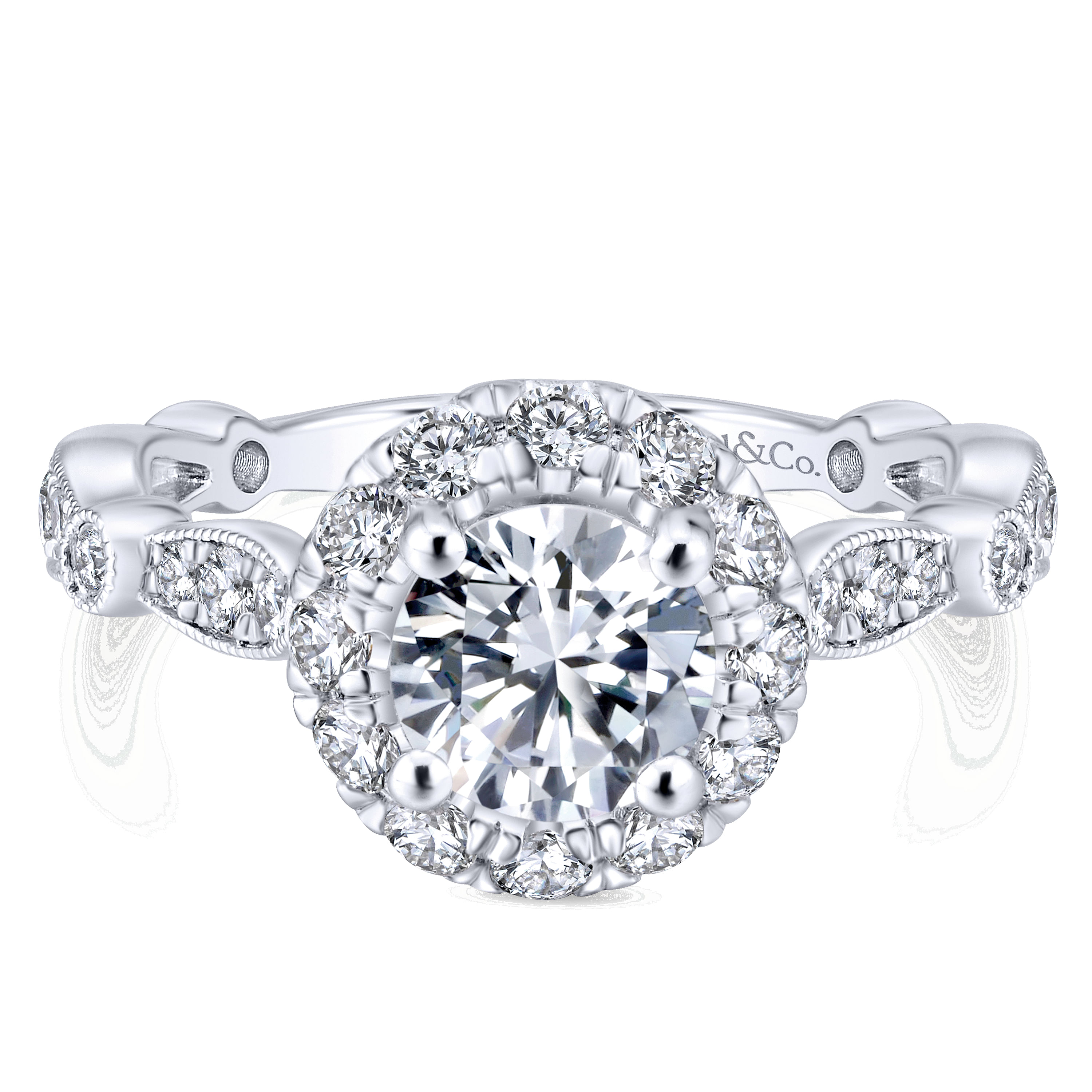 14k White/pink Gold Diamond Halo 14k White/pink Gold Diamond Halo