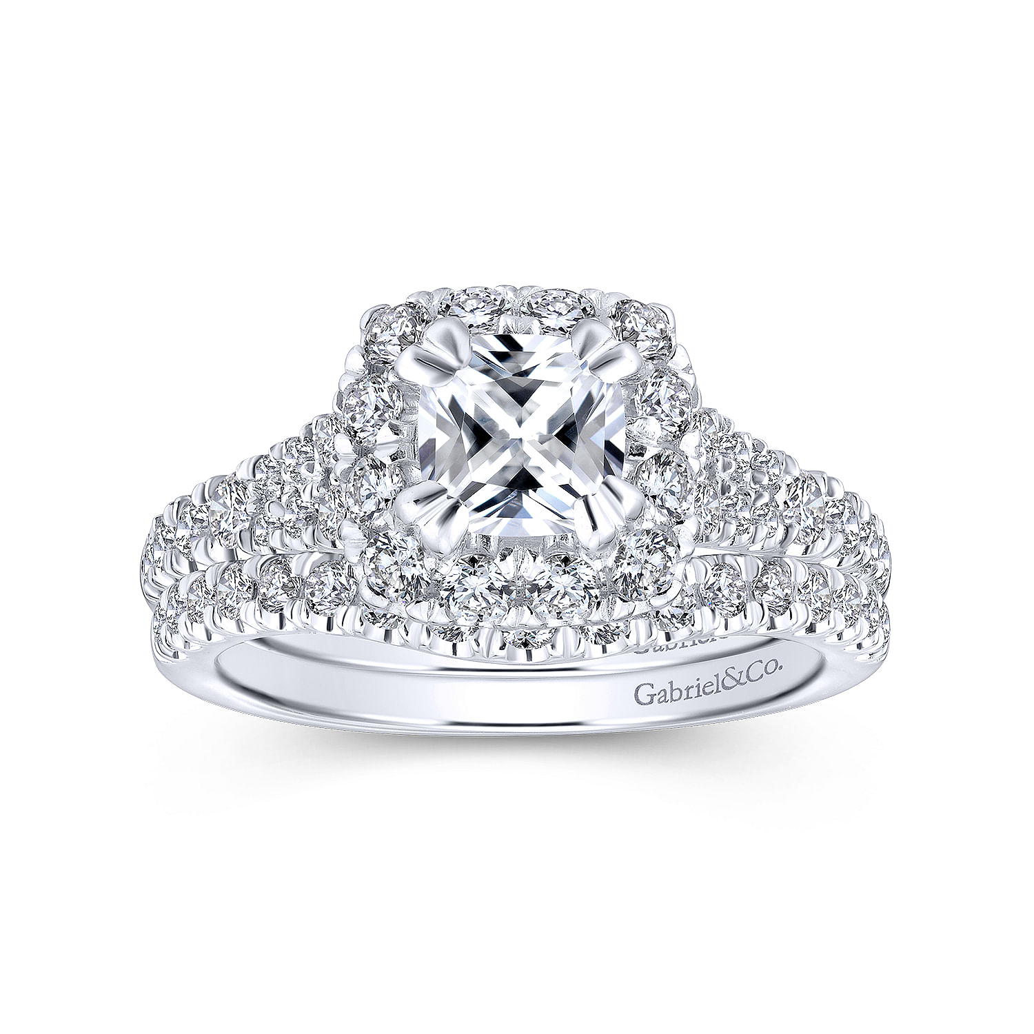14k White/pink Gold Diamond Halo Engagement Ring angle 4 14k White/pink Gold Diamond Halo Engagement Ring angle 4