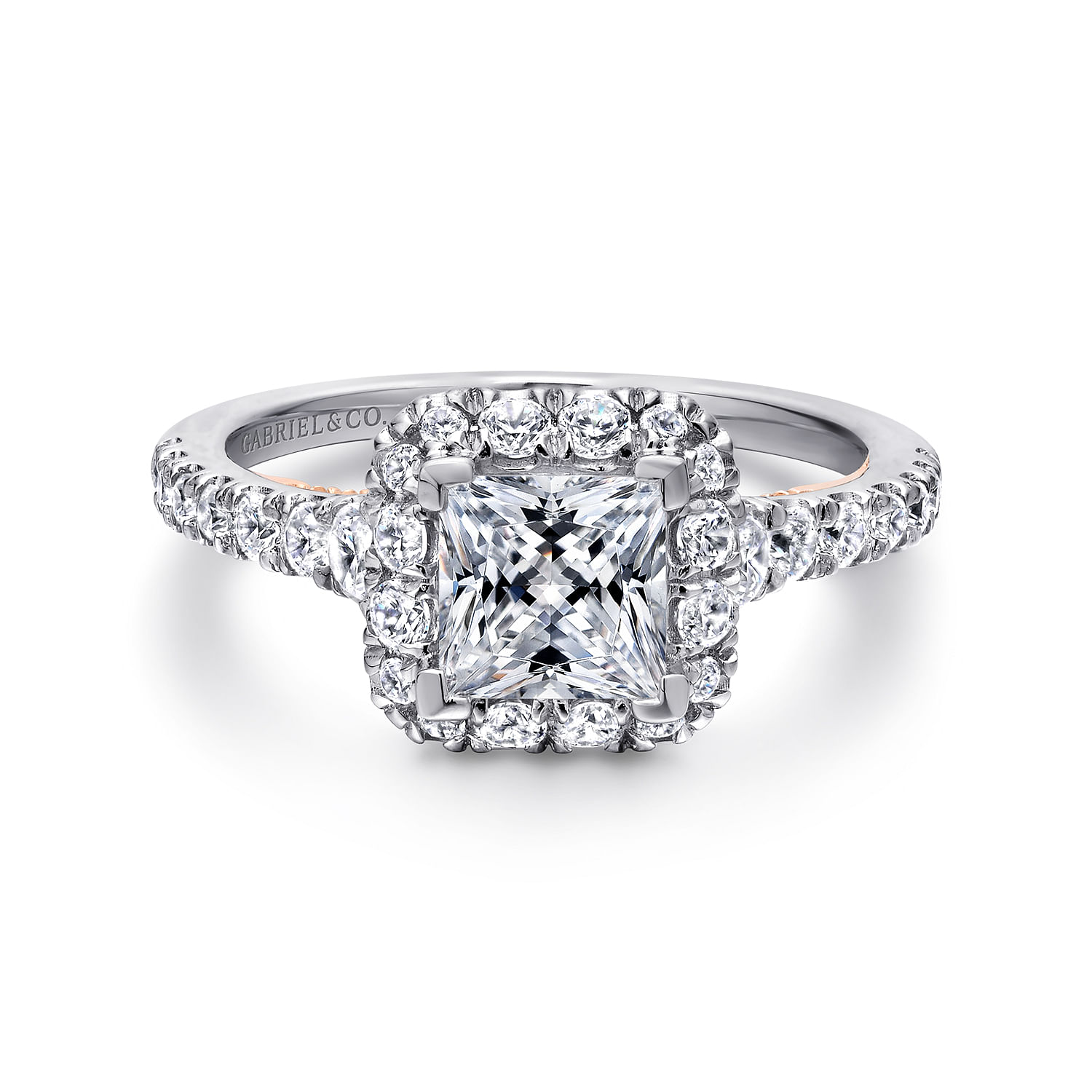 14k White/pink Gold Diamond Halo 14k White/pink Gold Diamond Halo